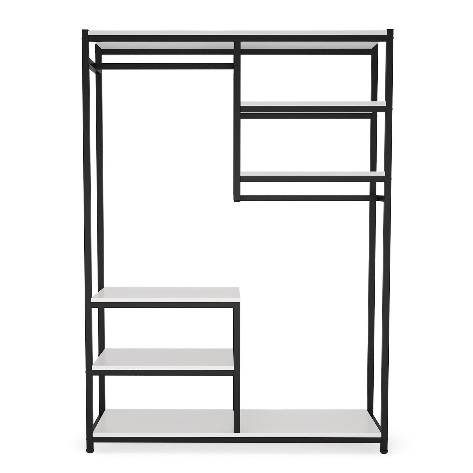 Tribesigns 3.93-ft to 3.93-ft W x 5.9-ft H Black Solid Shelving