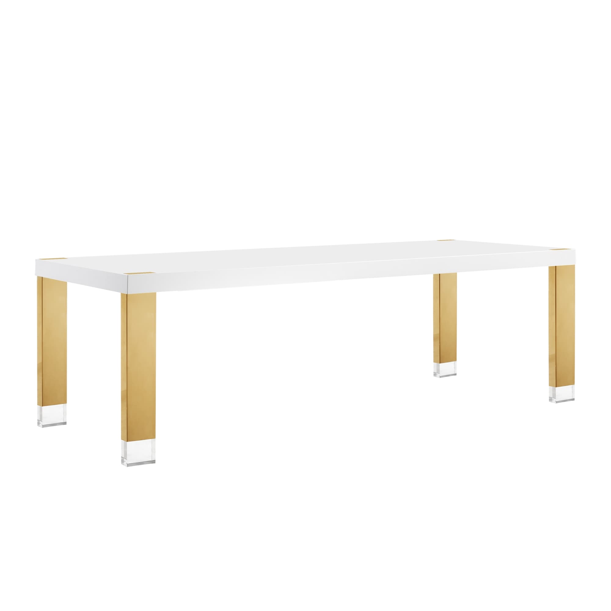 Inspired Home Mahir White/Gold Contemporary/Modern Dining Table, Mdf ...