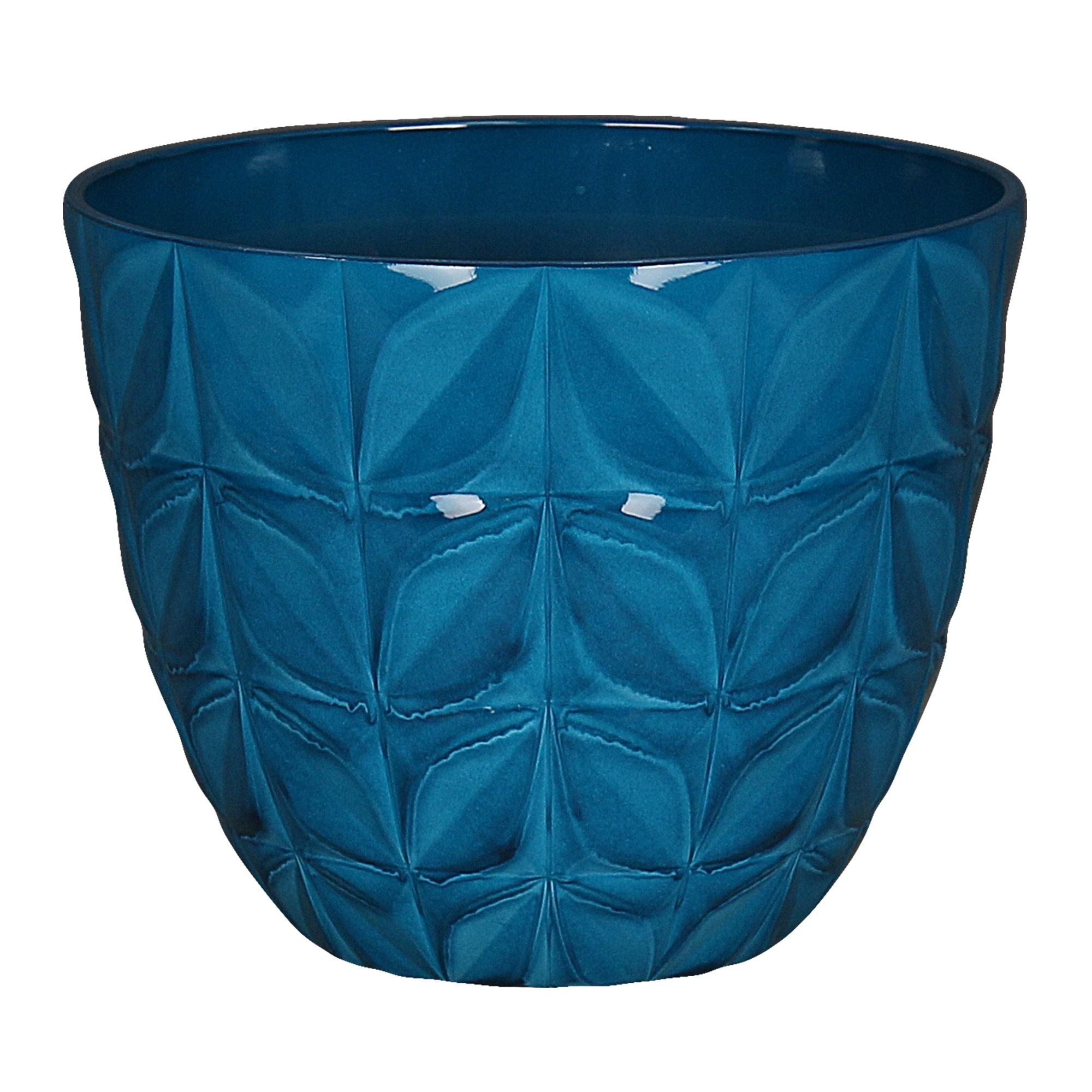 allen + roth PLG6412PBG 11.46-in W Medium Blue Recycled plastic Contemporary/Modern Indoor/Outdoor Planter with Drainage Holes