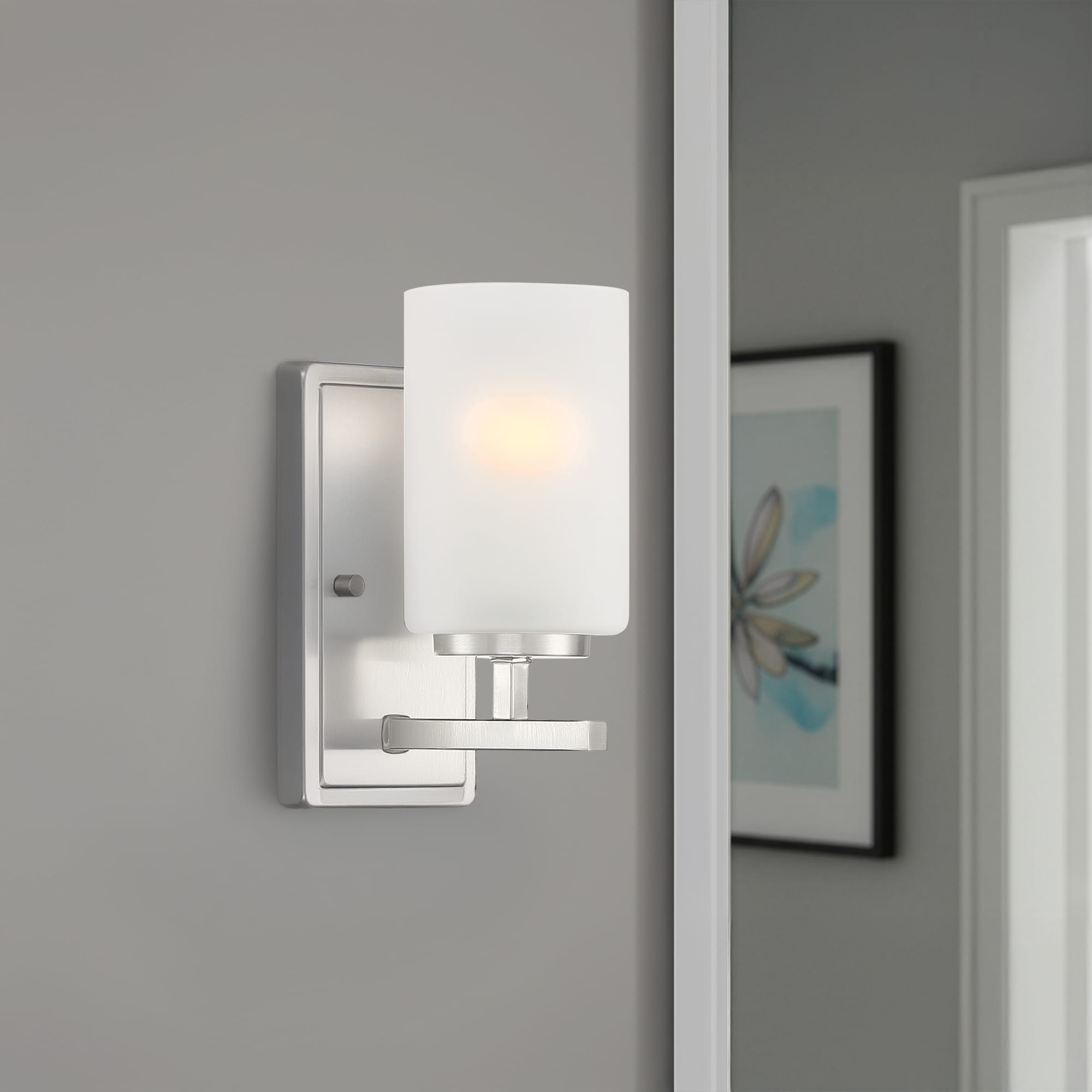 Designers Fountain Carmine 4.5-in 1 Light Brushed Nickel Modern/contemporary Bathroom Vanity light