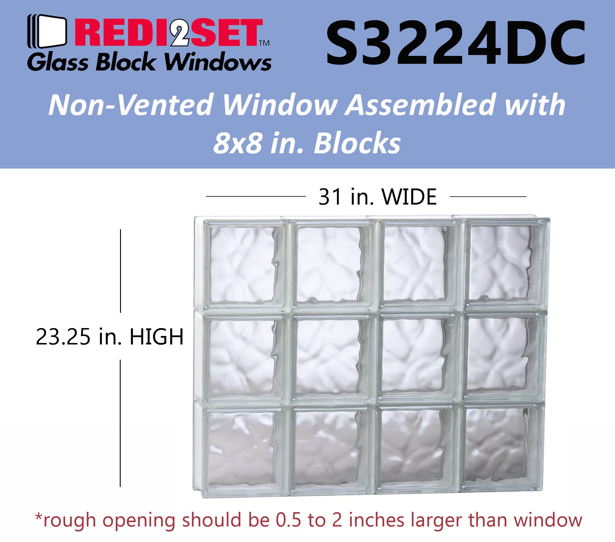 REDI2SET S3224DC Glass-Block-Windows - View #2