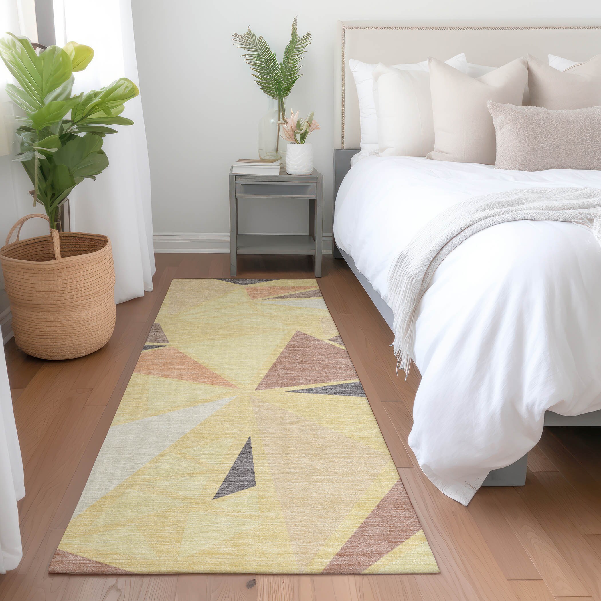 Addison Rugs ACN1039WH2X8 Chantille ACN1039WH 2 x 7 (ft) Polyester Wheat Rectangular Indoor/Outdoor Geometric Machine washable Runner rug