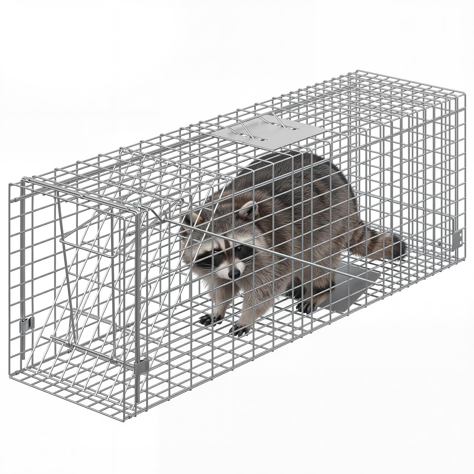 Garvee 36 in Live Animal Trap Cage with Sensitive Trigger Collapsible Steel Design Easy to Assemble for Stray Cats Raccoons Skunks Groundhogs 36 x 10 x 12 inch