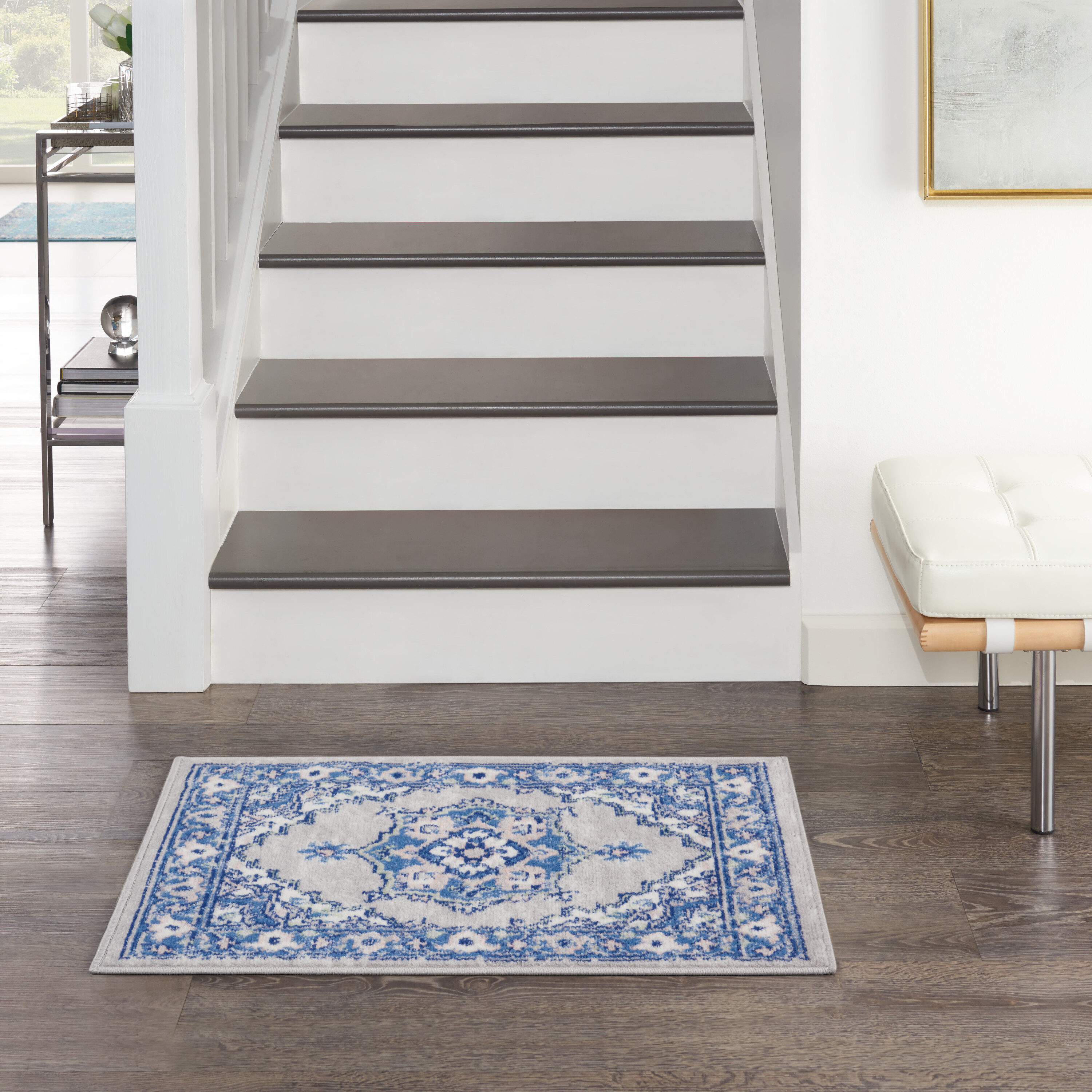 Nourison 99446831361 Whimsicle 2 x 3 Grey Blue Indoor Medallion Area Rug
