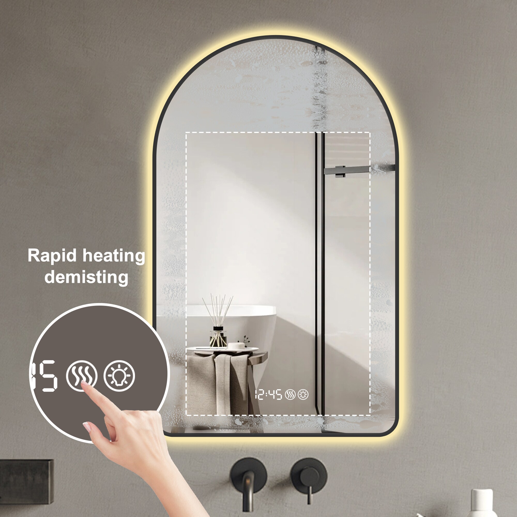 Bybafun YE3600008 Framed-Bath-Mirrors - View #8