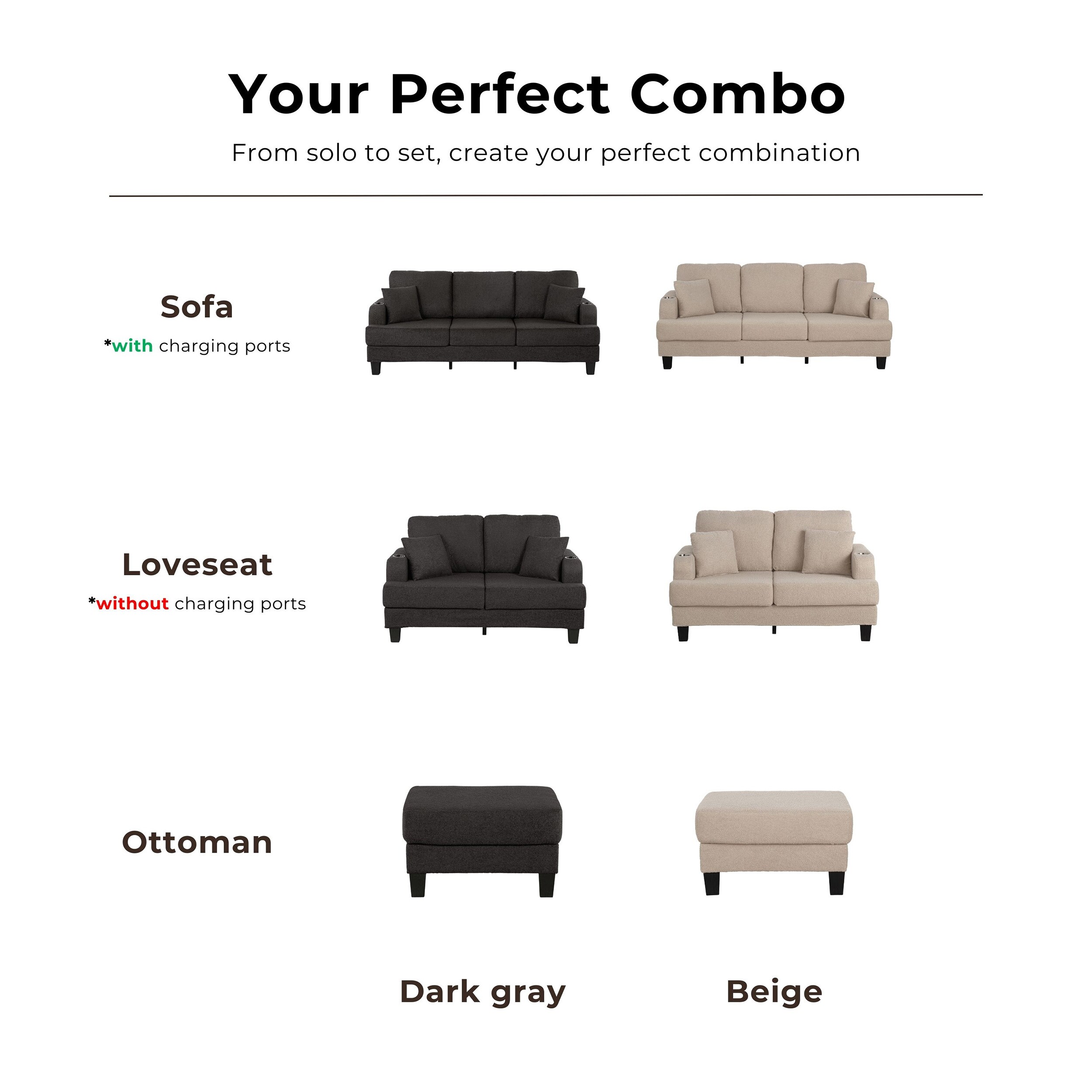 Furniture of America IDF-SL6936DG-SF Sofas-Loveseats - View #12