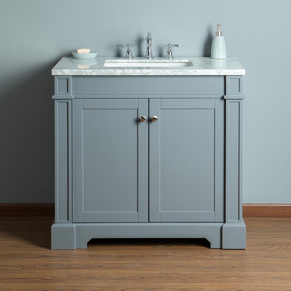 Stufurhome 36-in Gray Undermount Single Sink Bathroom Vanity with ...