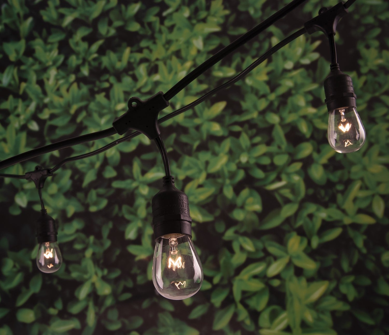24 ft., 12-Bulb Shatterproof Outdoor LED String Lights, Black