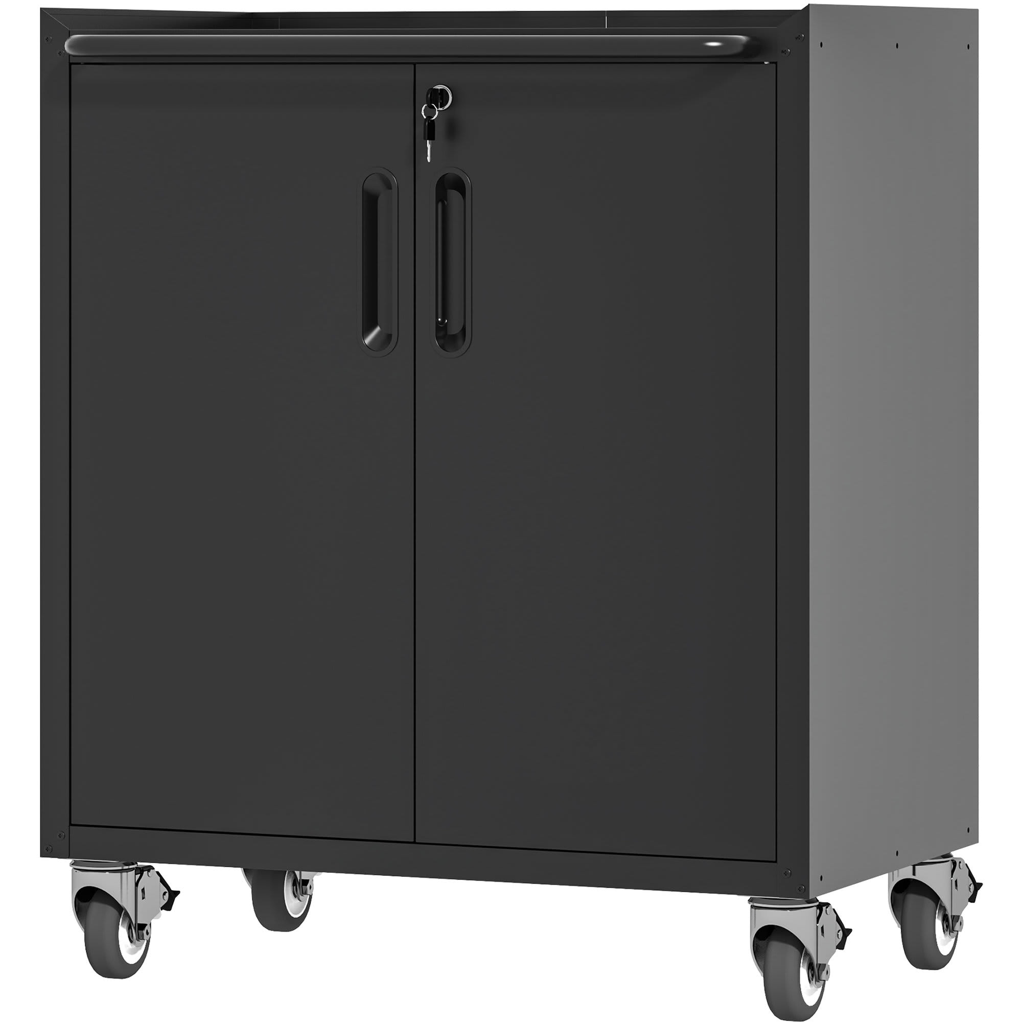 Aoibox  Heavy Duty Metal Garage Storage Cabinet with Wheels Adjustable Shelves Lockable Steel Frame 29.53W x 16.54D x 34.65H