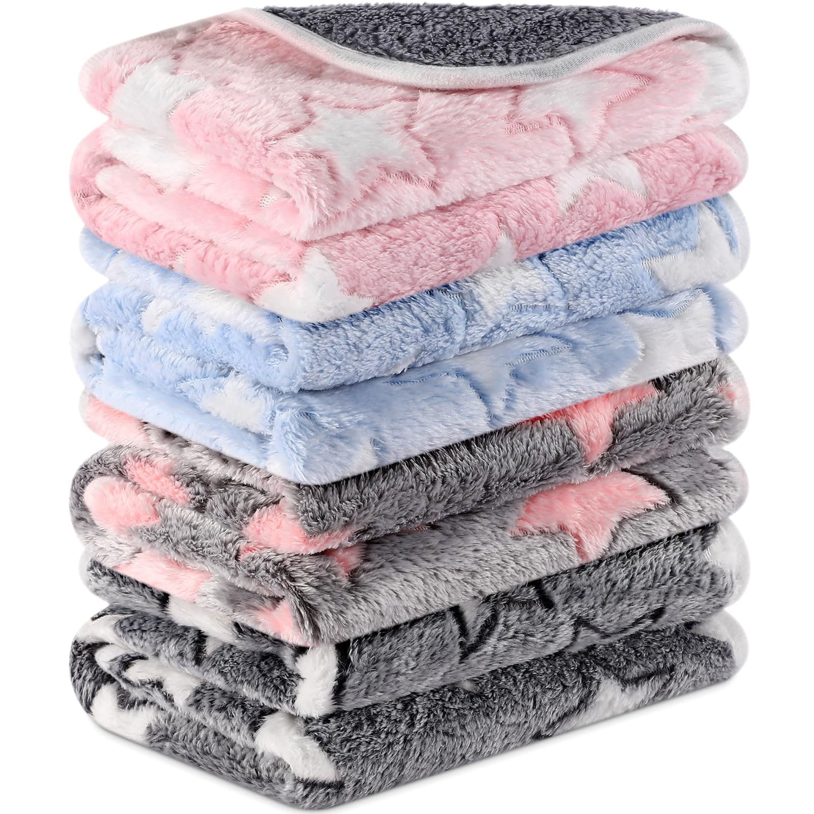Anqtovp  4 pcs Waterproof Guinea Pig Blankets Washable Fleece Bedding Small Animal Cage Liners Reusable Training Pads Pet Sleep Mat Cute Star
