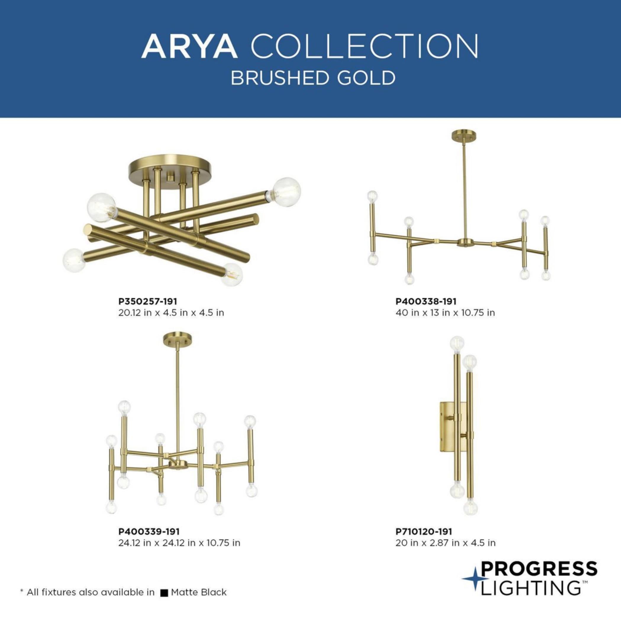 Arya Brushed Gold 12-Light Modern Linear Chandelier