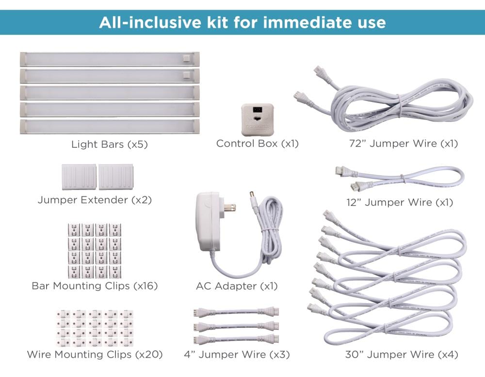 BLACK+DECKER LED 9-inches Under-Cabinet Lights Kit, 5 Bars, Cool White 