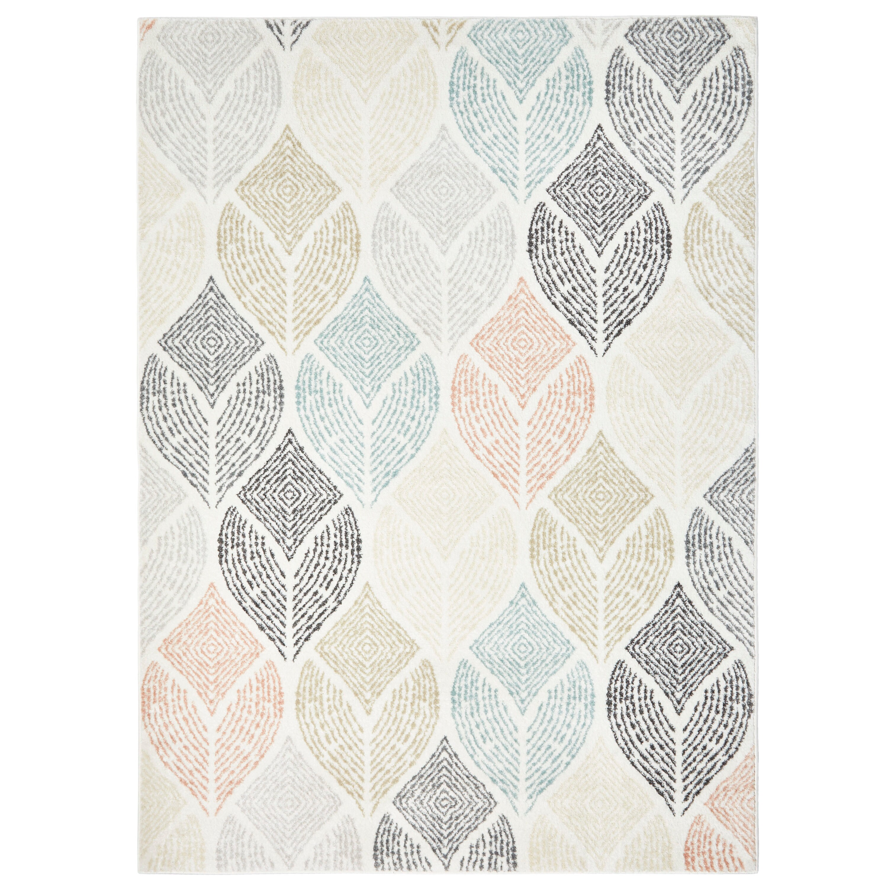 Home Dynamix 2-169-602 New Weave Samira 5 x 7 Ivory Indoor Geometric Area Rug