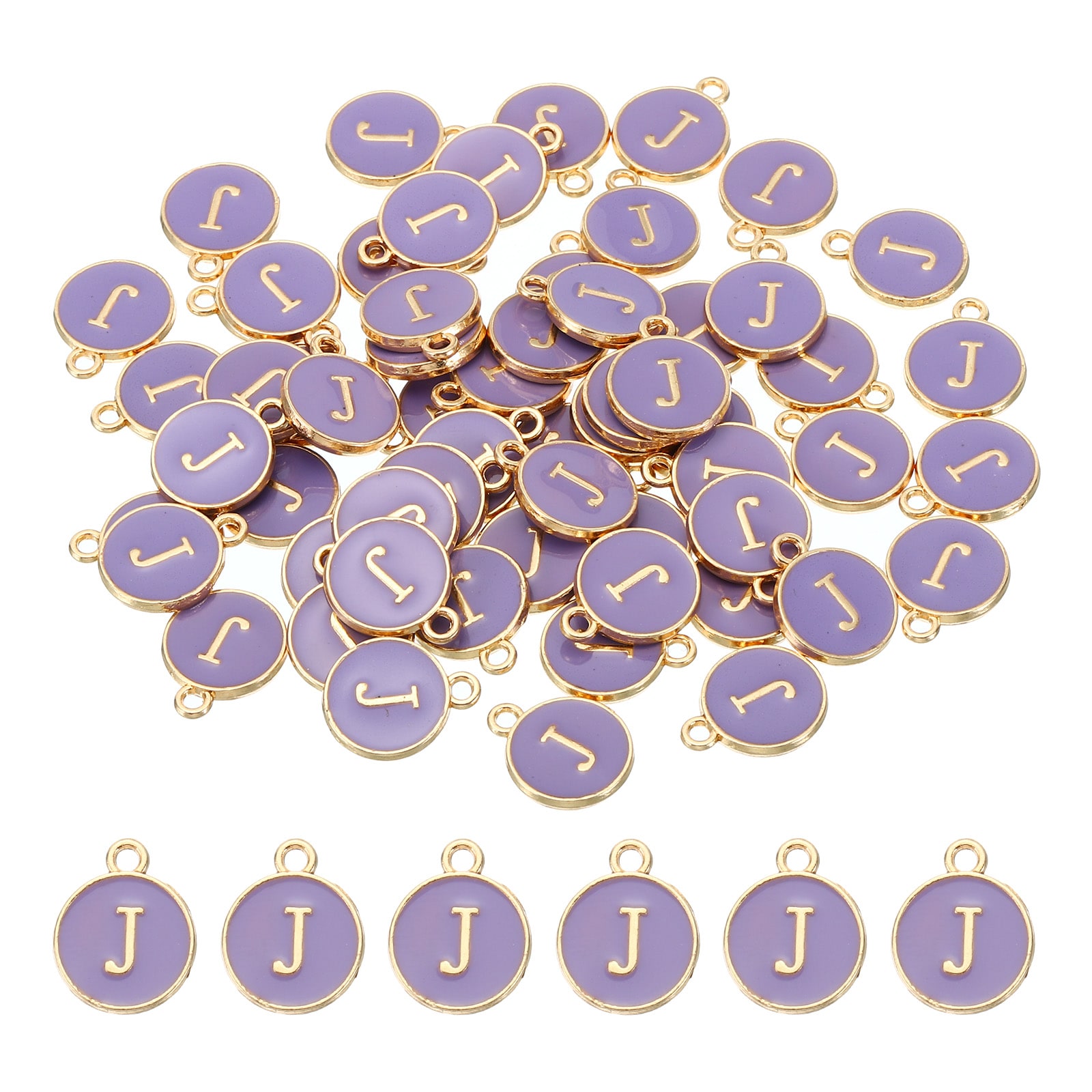 PATIKIL Letter Charm J 60pcs Double Sided Alphabet Initial Charm Pendants Beads Enamel Charm for Bracelet Necklace Earring DIY Jewelry Making Purple #S26050902UX6584