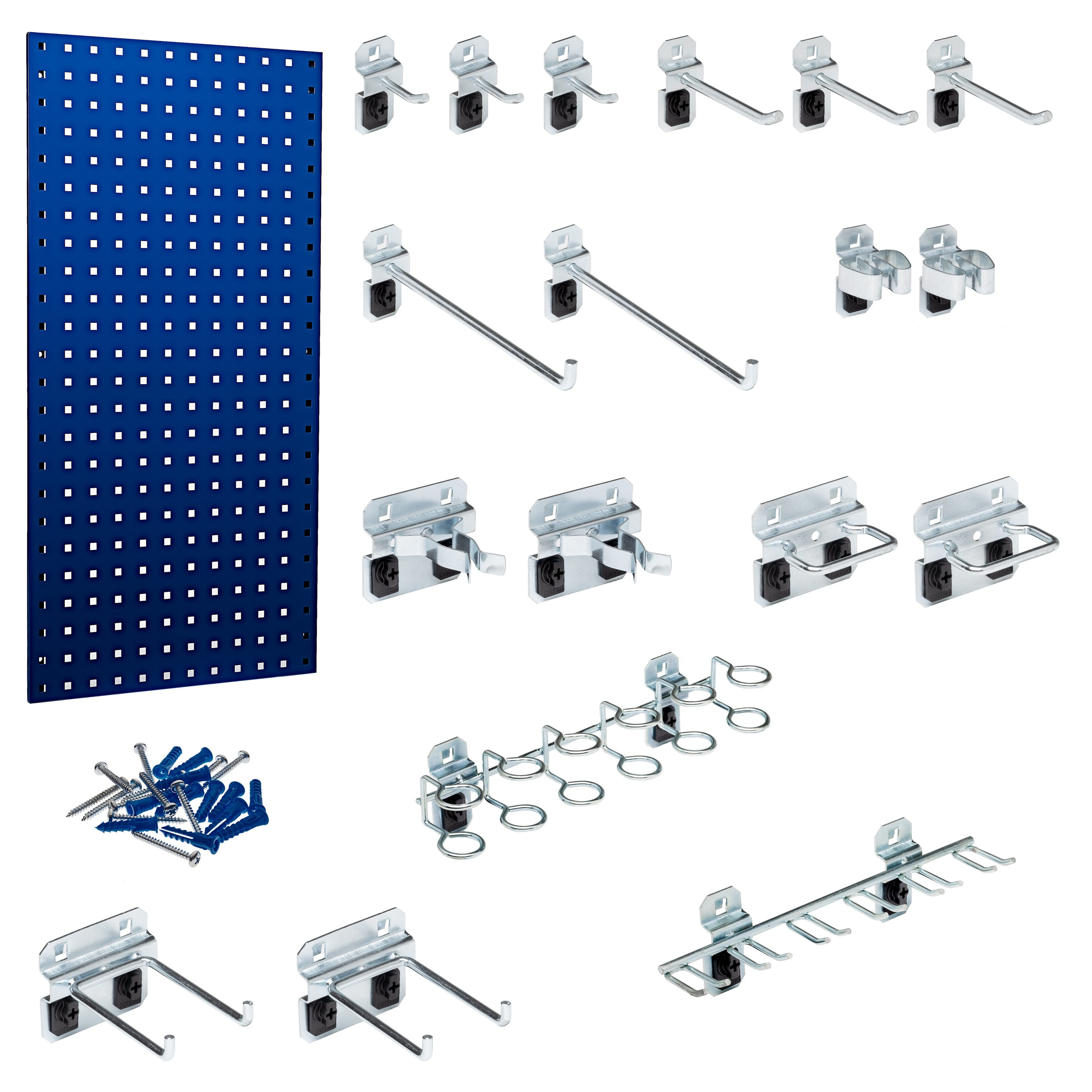 Triton Products LB18-1BH-KIT LocBoard 20 -Piece Steel Pegboard kit in Blue 36-in W x 18-in H