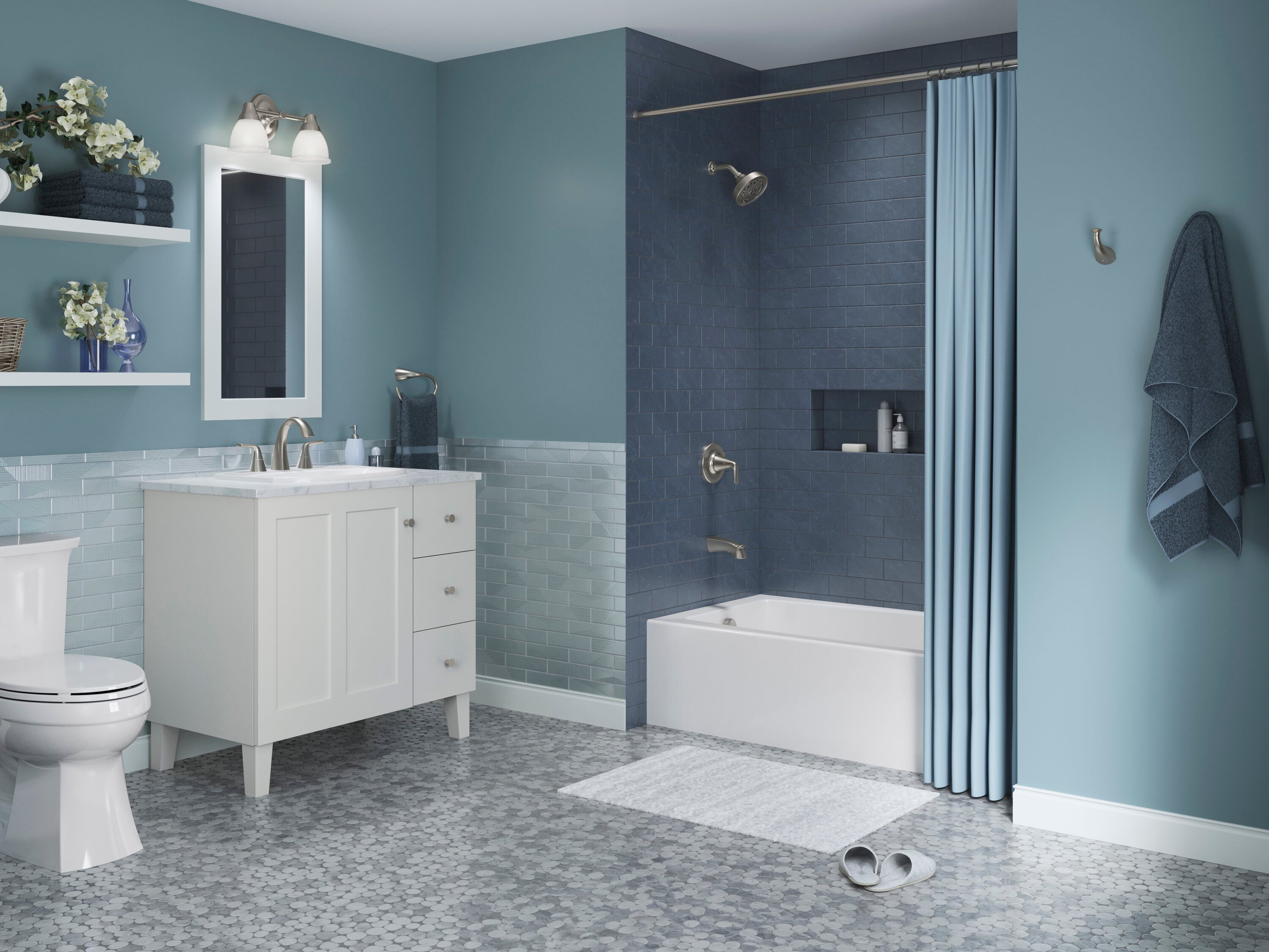 White Acrylic 60" x 30" Alcove Bath with Integral Apron