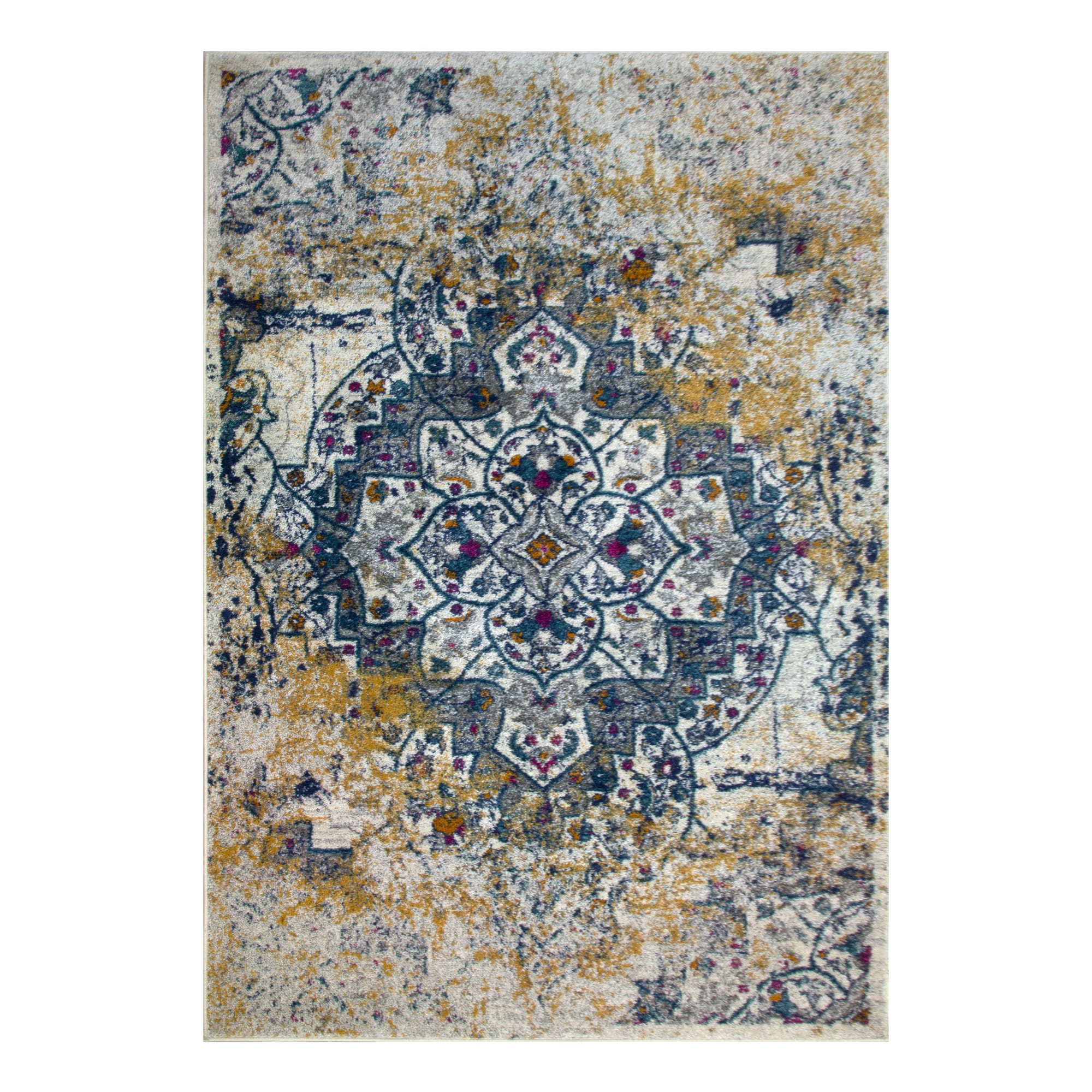 Leick Home 596460 Vintage 5 x 8 (ft) Loomed Polypropylene Multicolor Rectangular Indoor Medallion Area rug