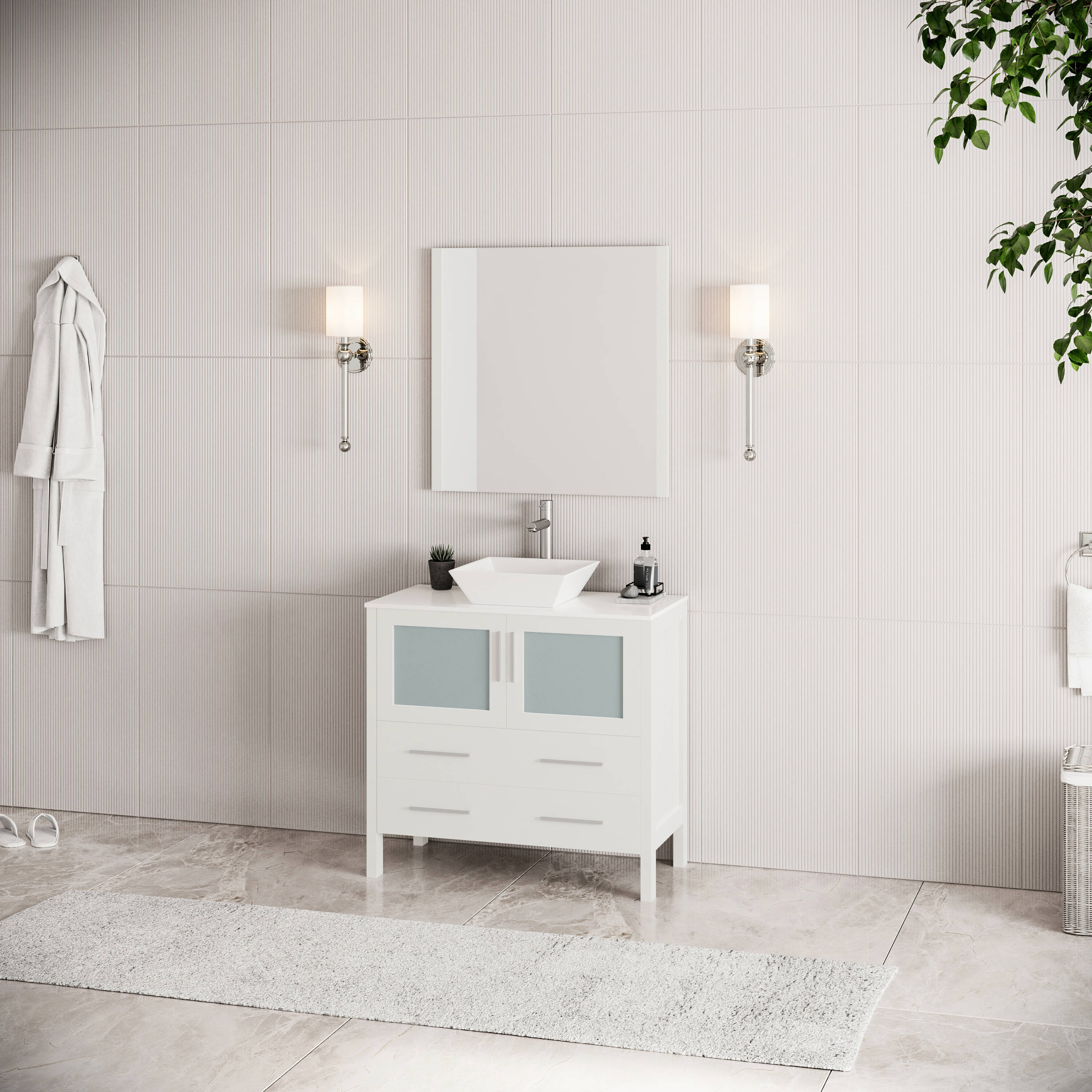Fresca FVN6236WH-VSL Bath-Vanity-Combo - View #5