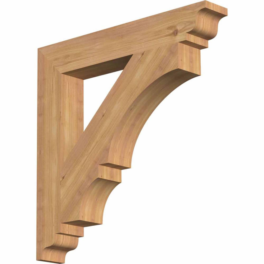 Ekena Millwork BKT04X24X24BOA01SWR Balboa traditional smooth 3-1/2-in x 24-in x 24-in Western red cedar Brown Wood Standard bracket