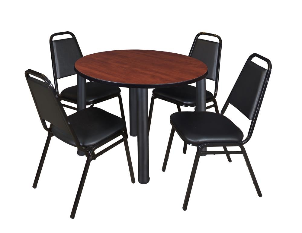 Regency TB42RNDCHBPBK29BK Breakroom Red 4-Person Training Table (42-in W x 29-in H)