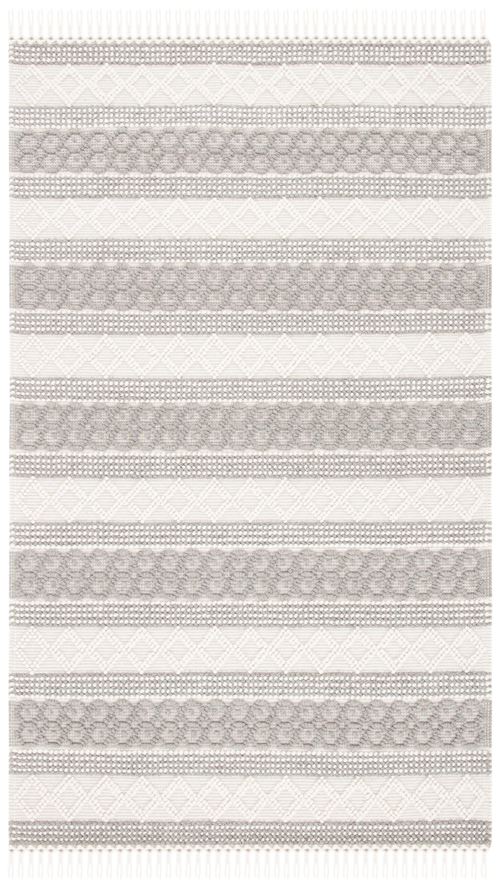 Safavieh NAT859A-4 Natura Potita 4 x 6 (ft) Wool Ivory/Gray Rectangular Indoor Abstract Bohemian/Eclectic Area rug