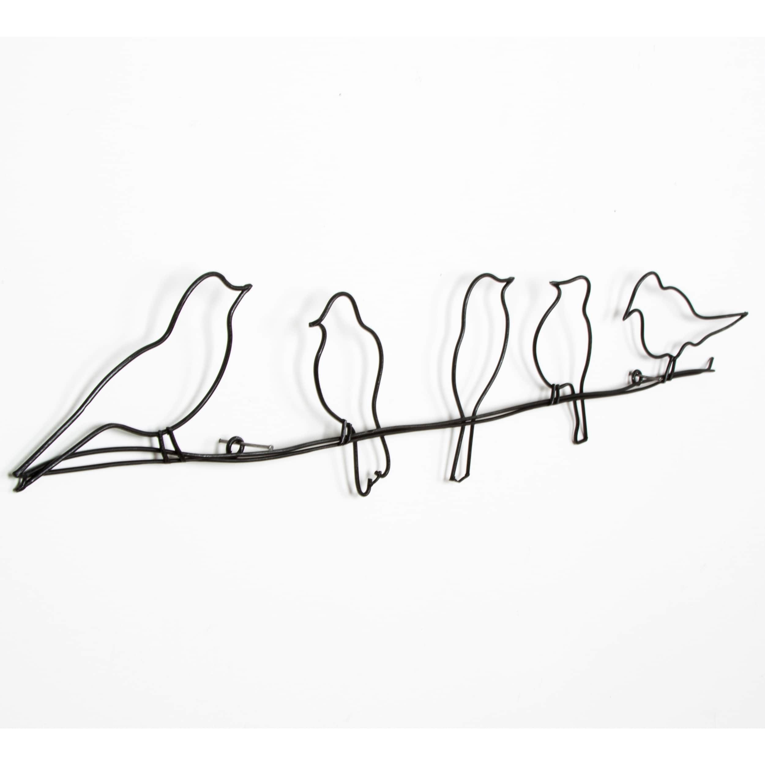 Graham & Brown Bird On A Wire 5-in H x 24-in W Animals Metal Wall ...