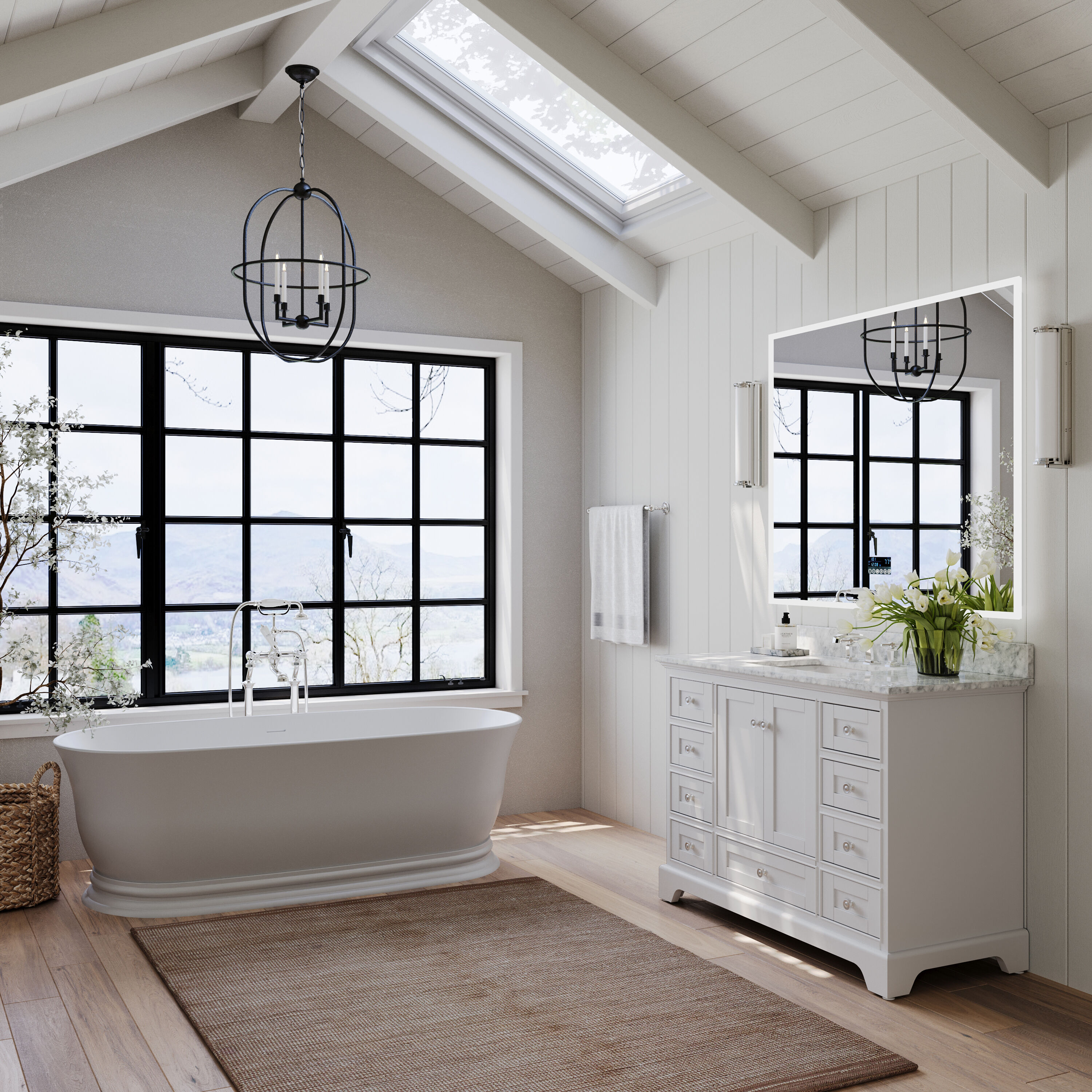 Audrey 48'' White Marble Top Single Sink Vanity