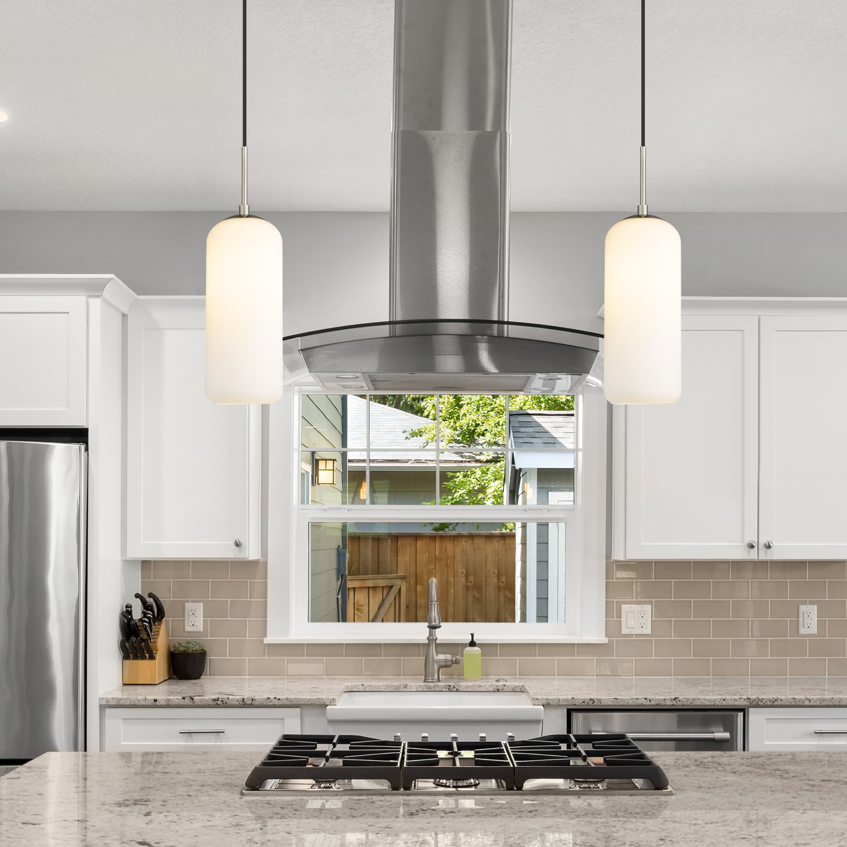 Monty 17" Brushed Nickel and Glass LED Pendant Light