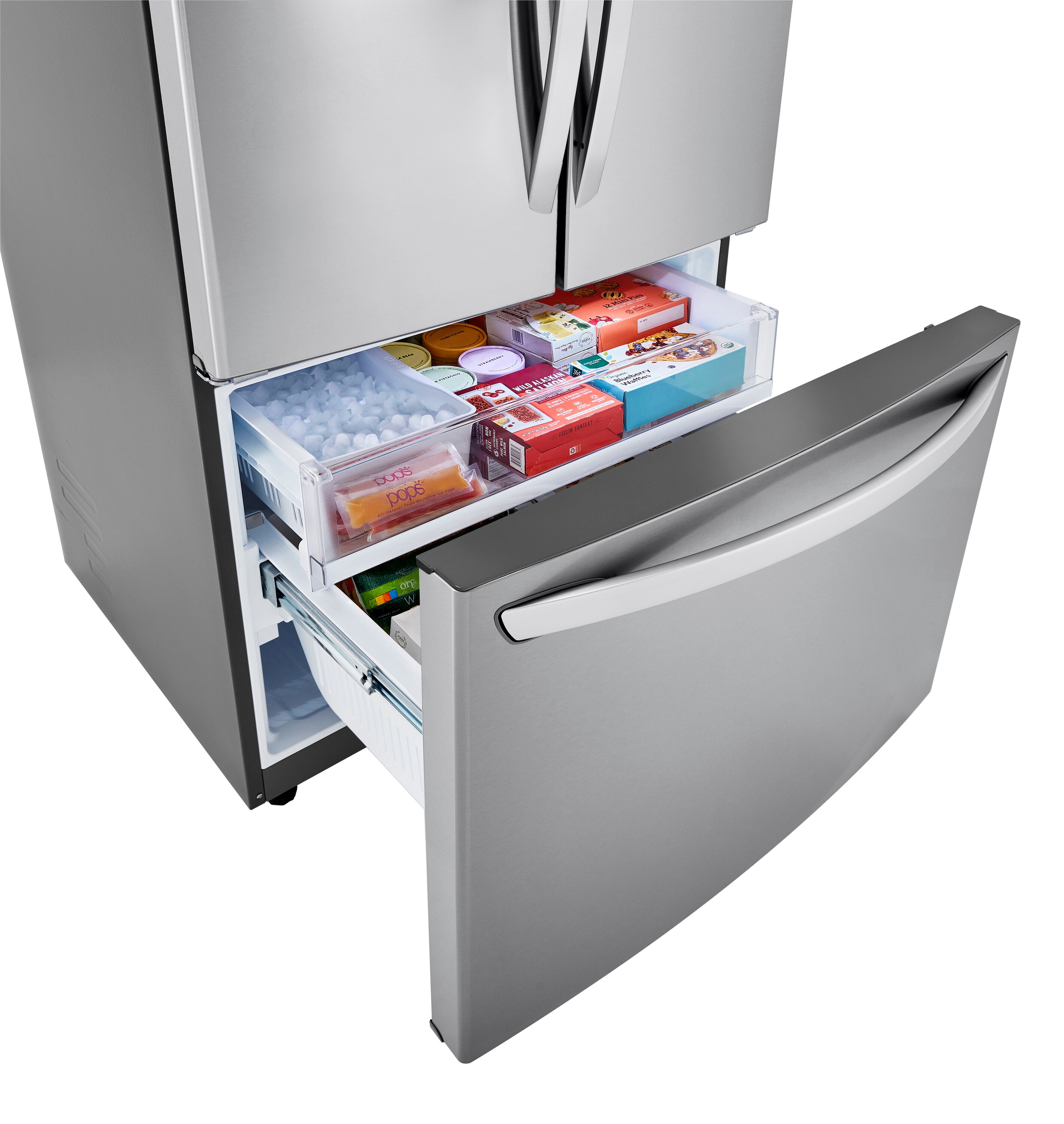 LG Counter-depth 23-cu ft Smart French Door Refrigerator with Ice Maker ...