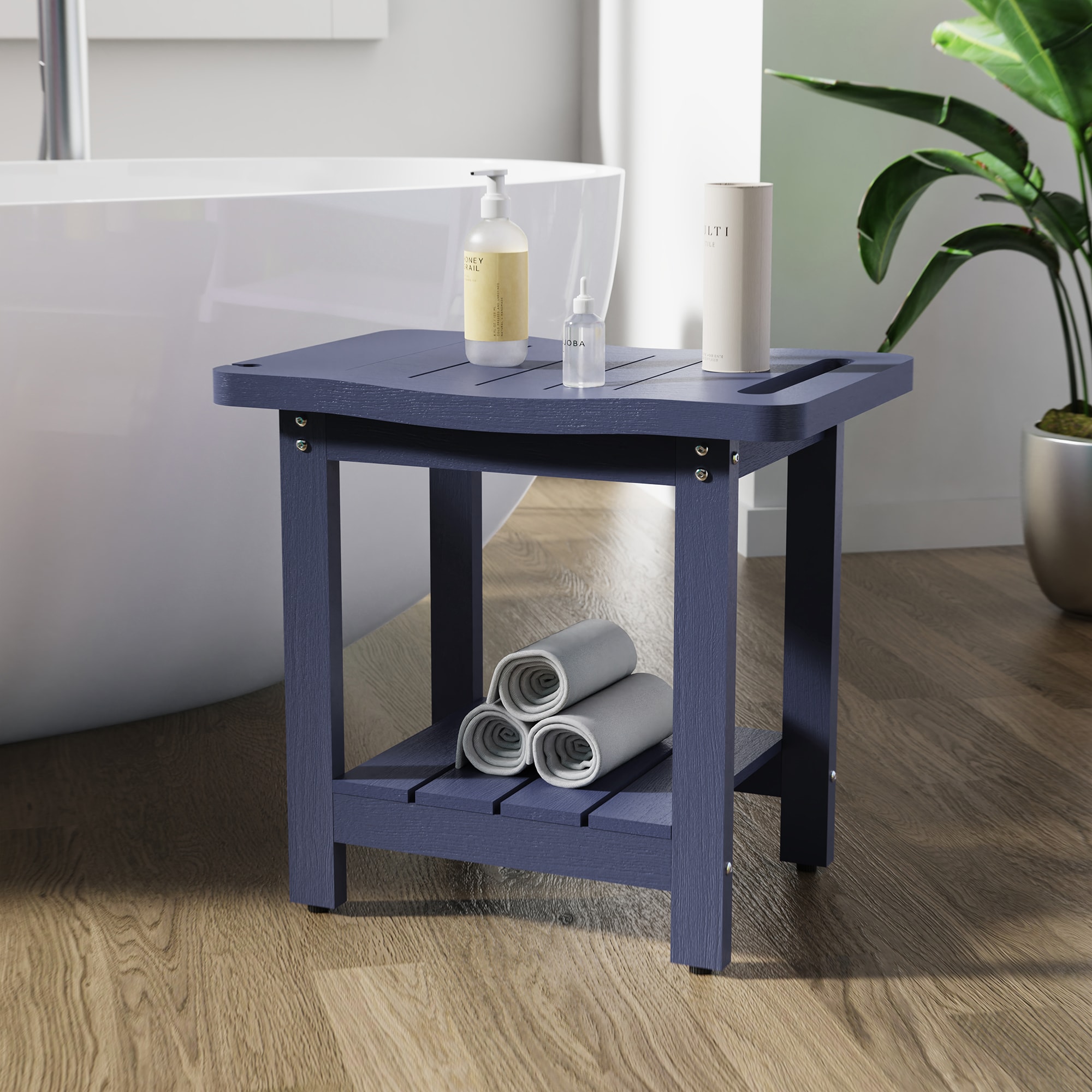 Sonkuki Patio Table Rectangle Outdoor End Table 12.9-in W x 16.1-in L