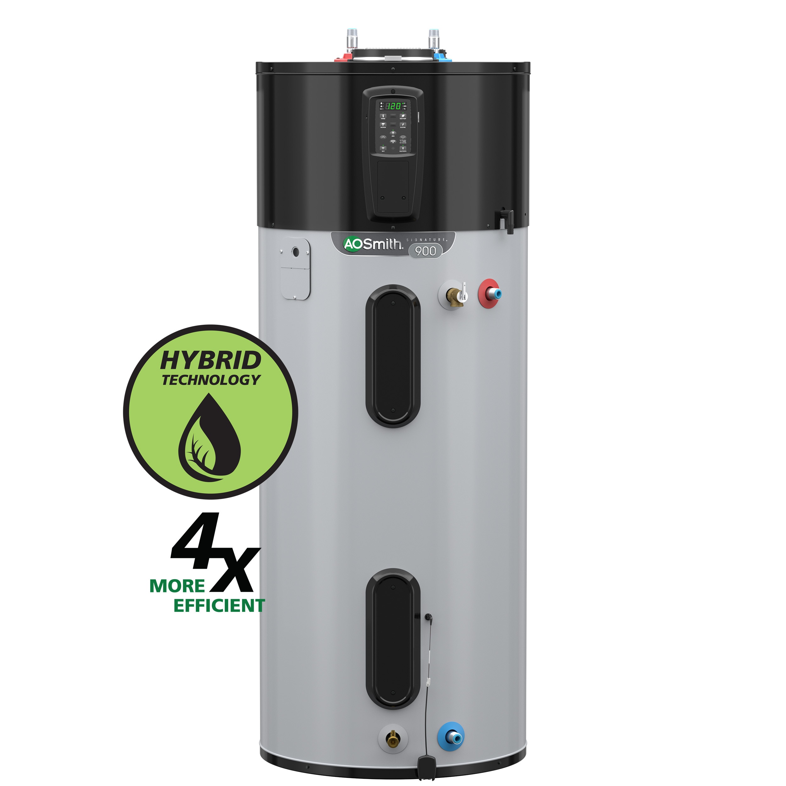 A.O. Smith HPSN10-80H45DV Signature 900 80-Gallon Tall 10-year Warranty 240-volt Smart Hybrid Heat Pump Water Heater with Leak Detection