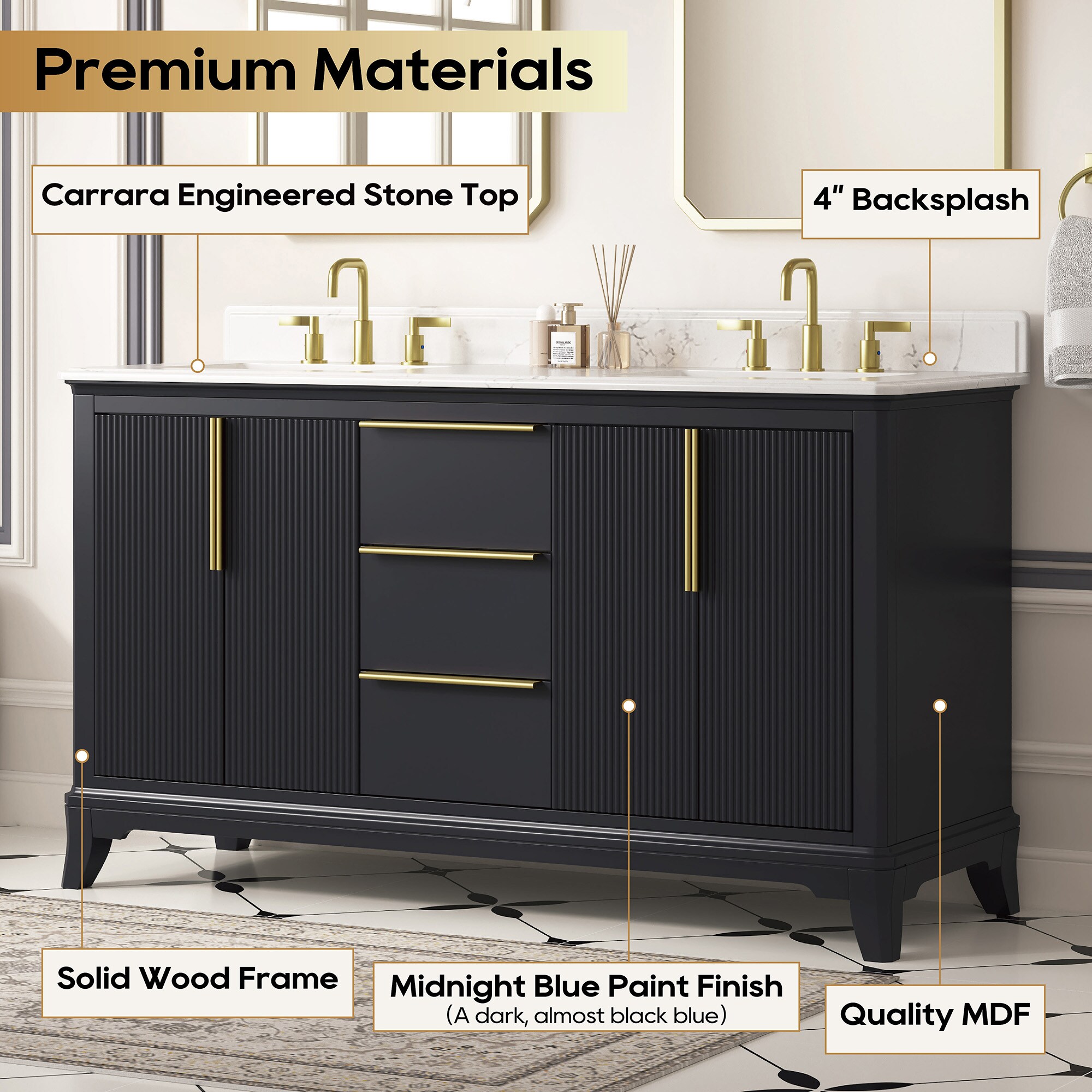 DELUXE LIVING V24022-60NB Bath-Vanity-Combo - View #2