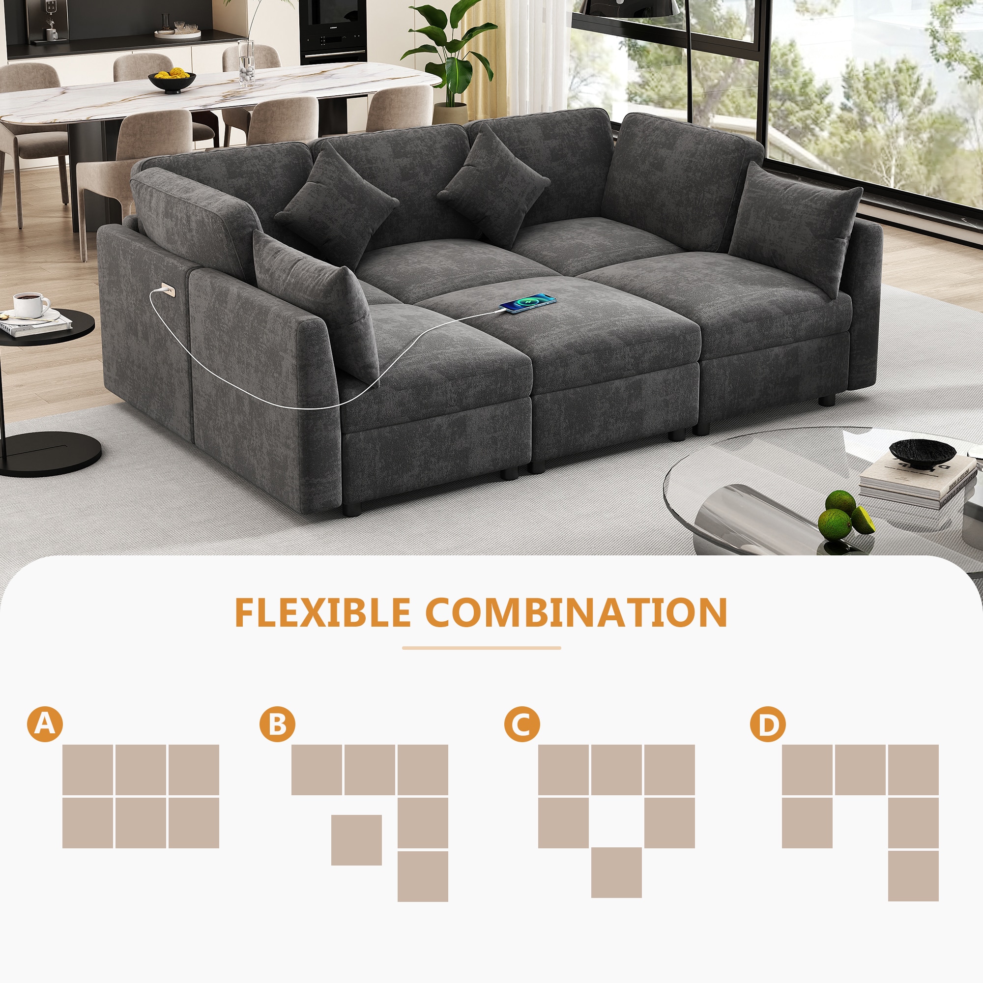 Homy Casa N719S002130B Sofas-Loveseats - View #9