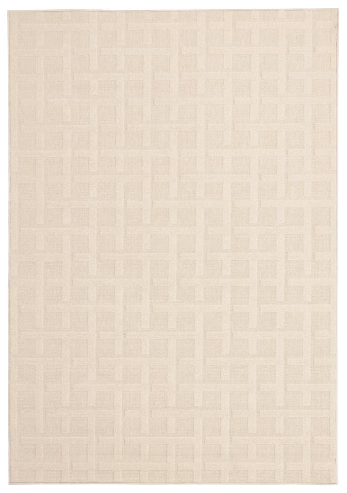 ECARPETGALLERY 351358 Villa 5 x 8 (ft) Polypropylene Ivory Rectangular Indoor/Outdoor Geometric Area rug