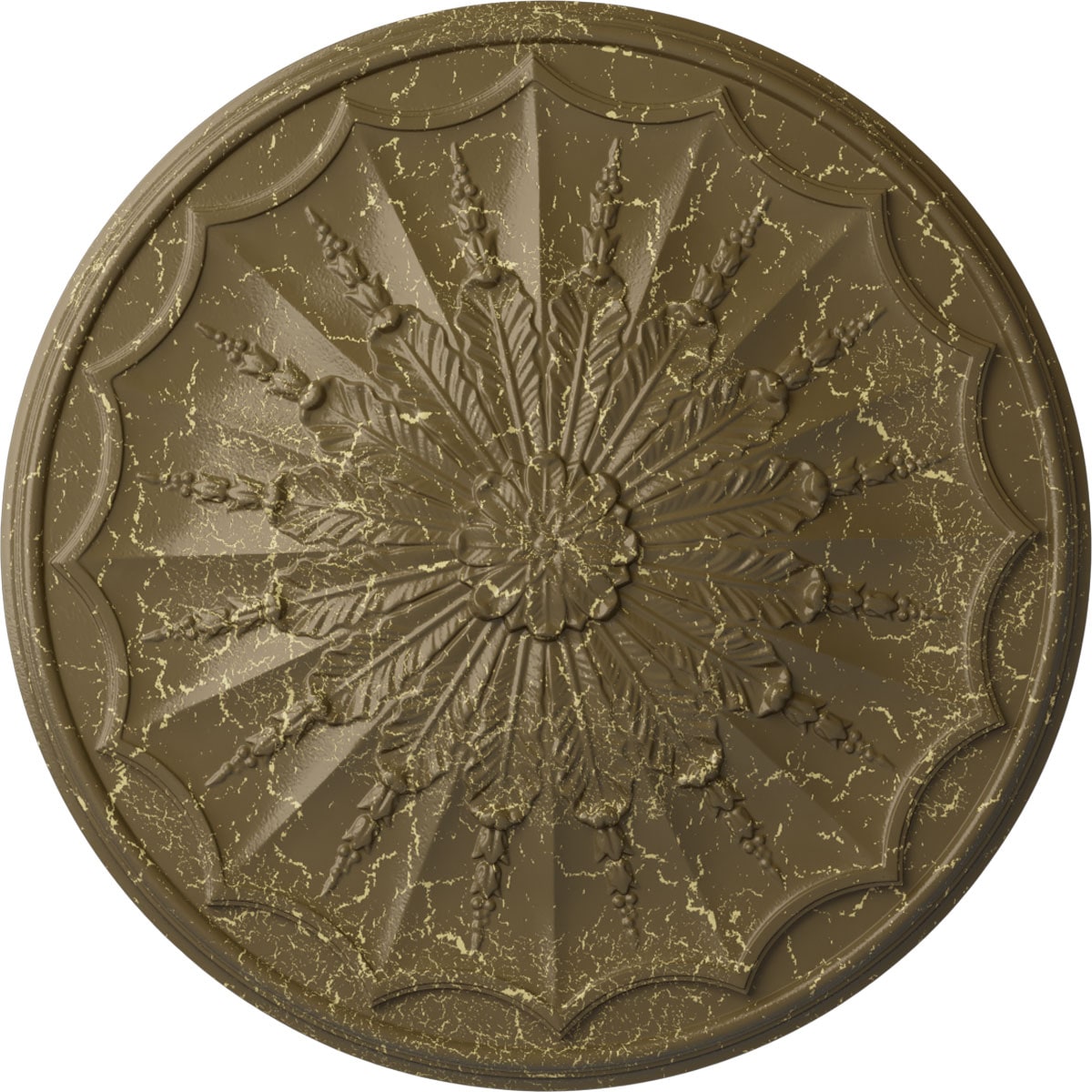 Ekena Millwork CM27ARMMC Artis 27.125-in W x 27.125-in L Painted Mississippi Mud Crackle Polyurethane Whole Ceiling Medallion