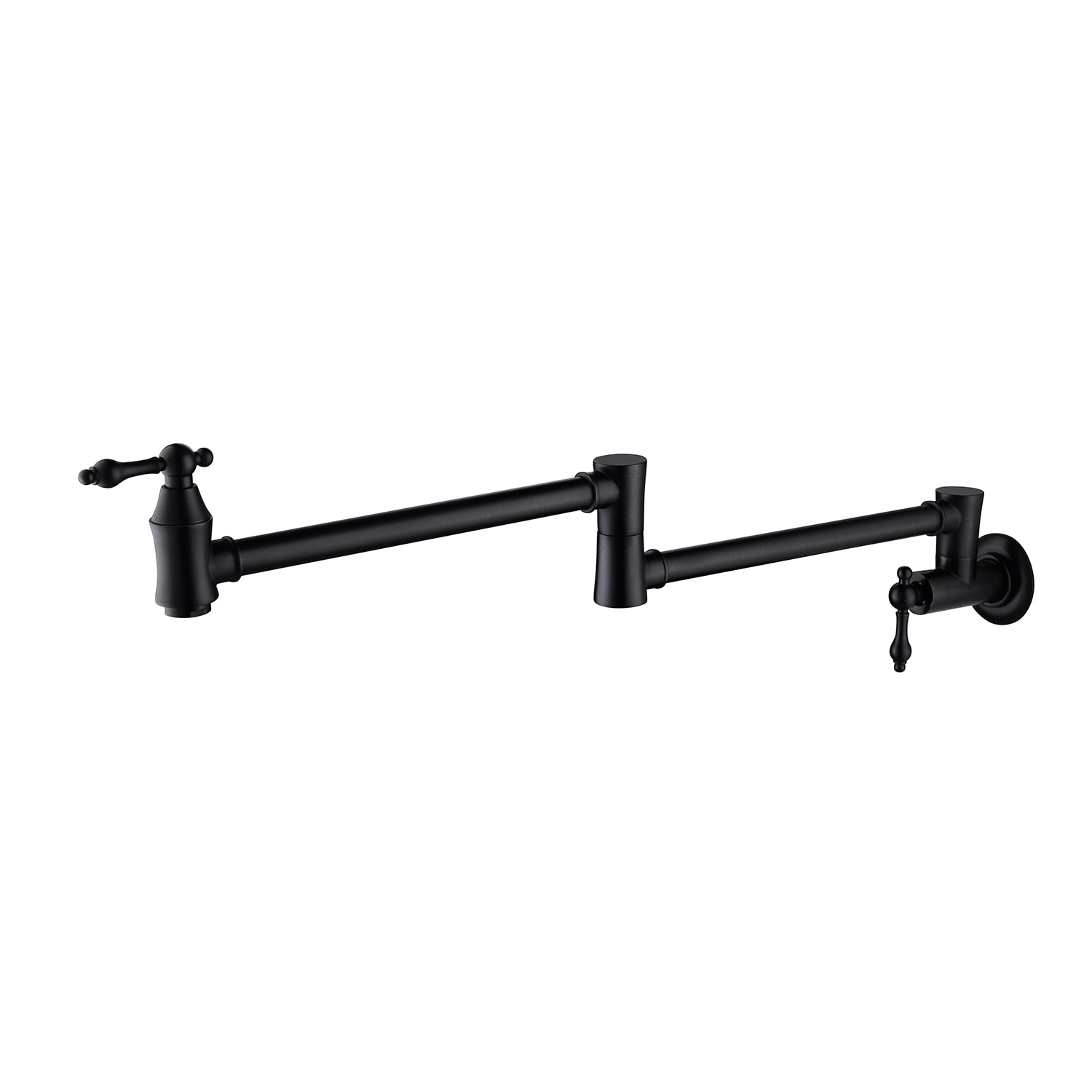 Flynama XY-QY-2225B Black Single Handle Wall-mount Pot Filler Kitchen Faucet