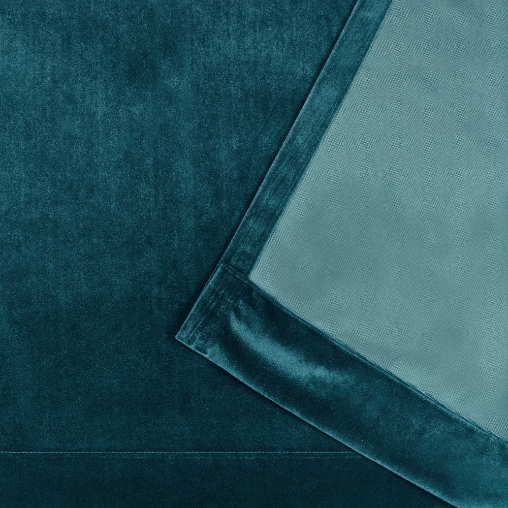 Teal Velvet Light-Filtering Grommet Top Curtain Panels
