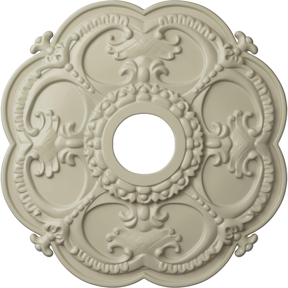 Ekena Millwork CM17ROCYF Rotherham 18-in W x 18-in L Painted Clear Yellow Polyurethane Whole Ceiling Medallion
