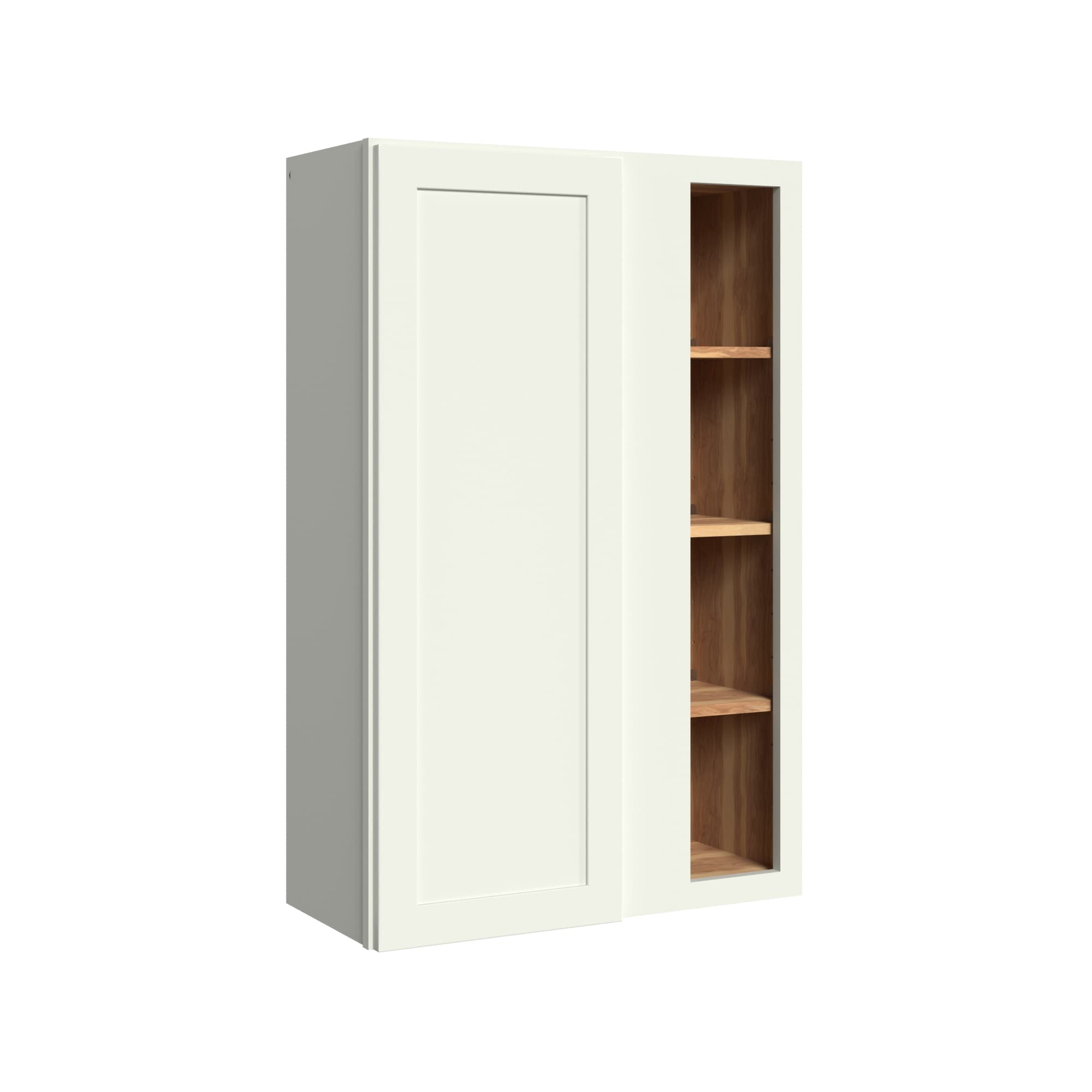 KraftMaid Momentum WBC3042RG71 Deveron 30-in W x 42-in H x 12-in D Dove White Blind Corner wall Fully assembled Plywood Cabinet (Recessed Panel Shaker)