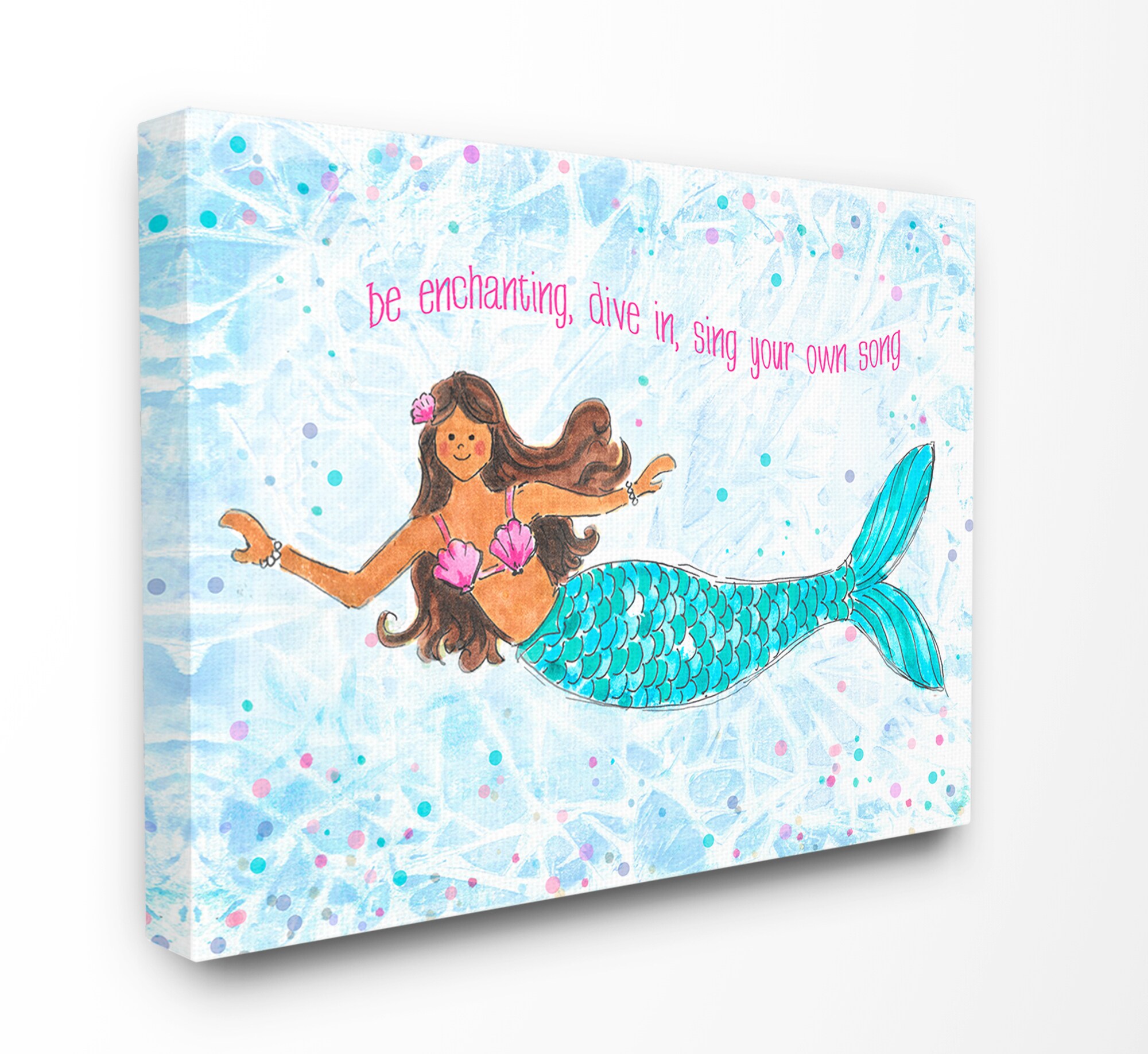 Be Enchanting Blue and Pink Swimming Mermaid Wall Art at Lowes.com