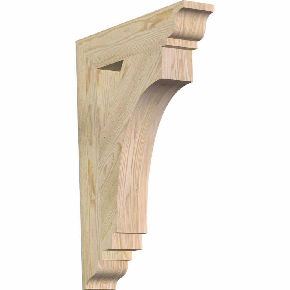 Ekena Millwork BKT04X20X28IMP01RDF Imperial traditional rough sawn 4-in x 20-in x 28-in Douglas fir Brown Wood Standard bracket