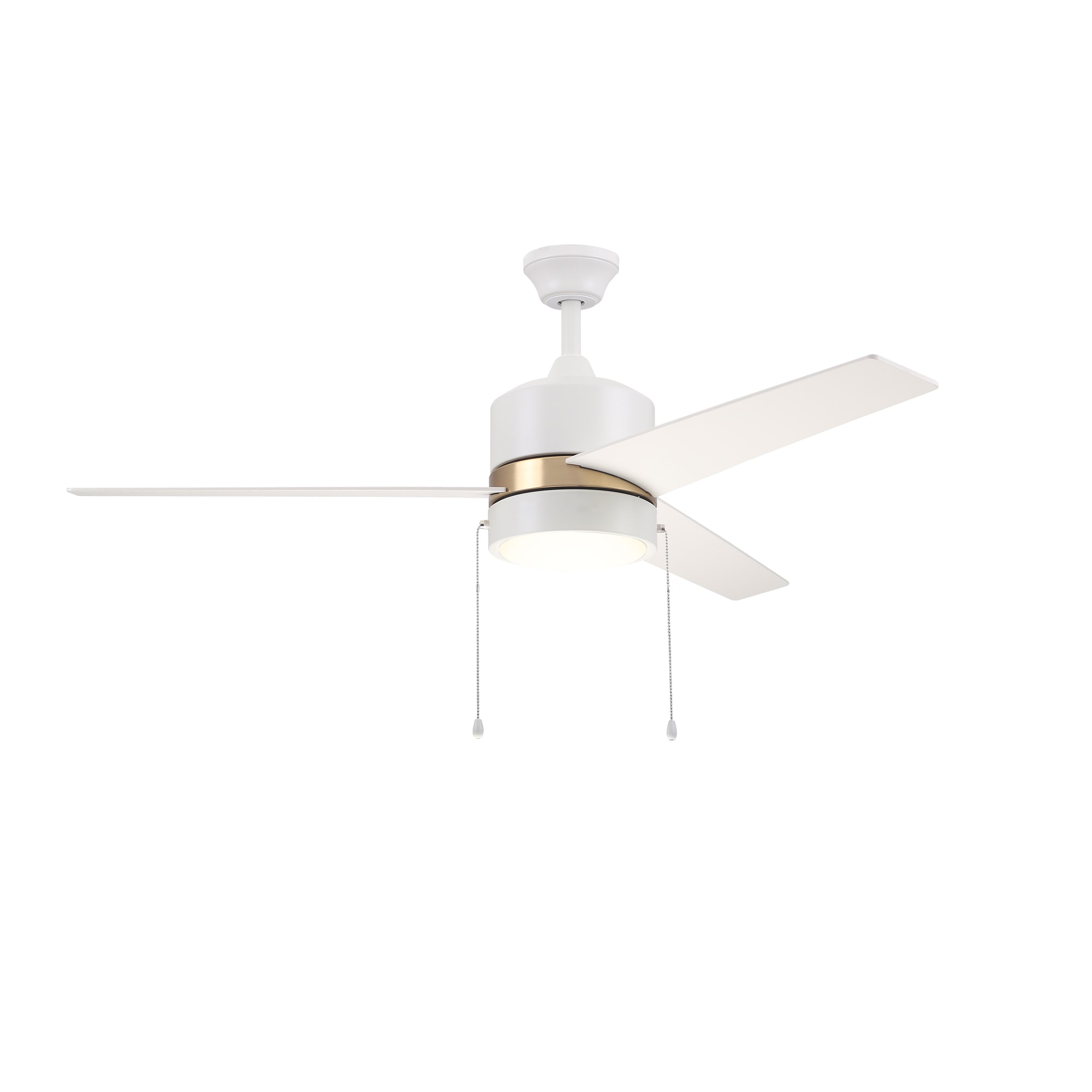 CARRO USA LWGA-523A5-L12-W1-1G Marais 52-in Integrated LED White with White Blades Ceiling Fan With Light ( 3 -Blade )