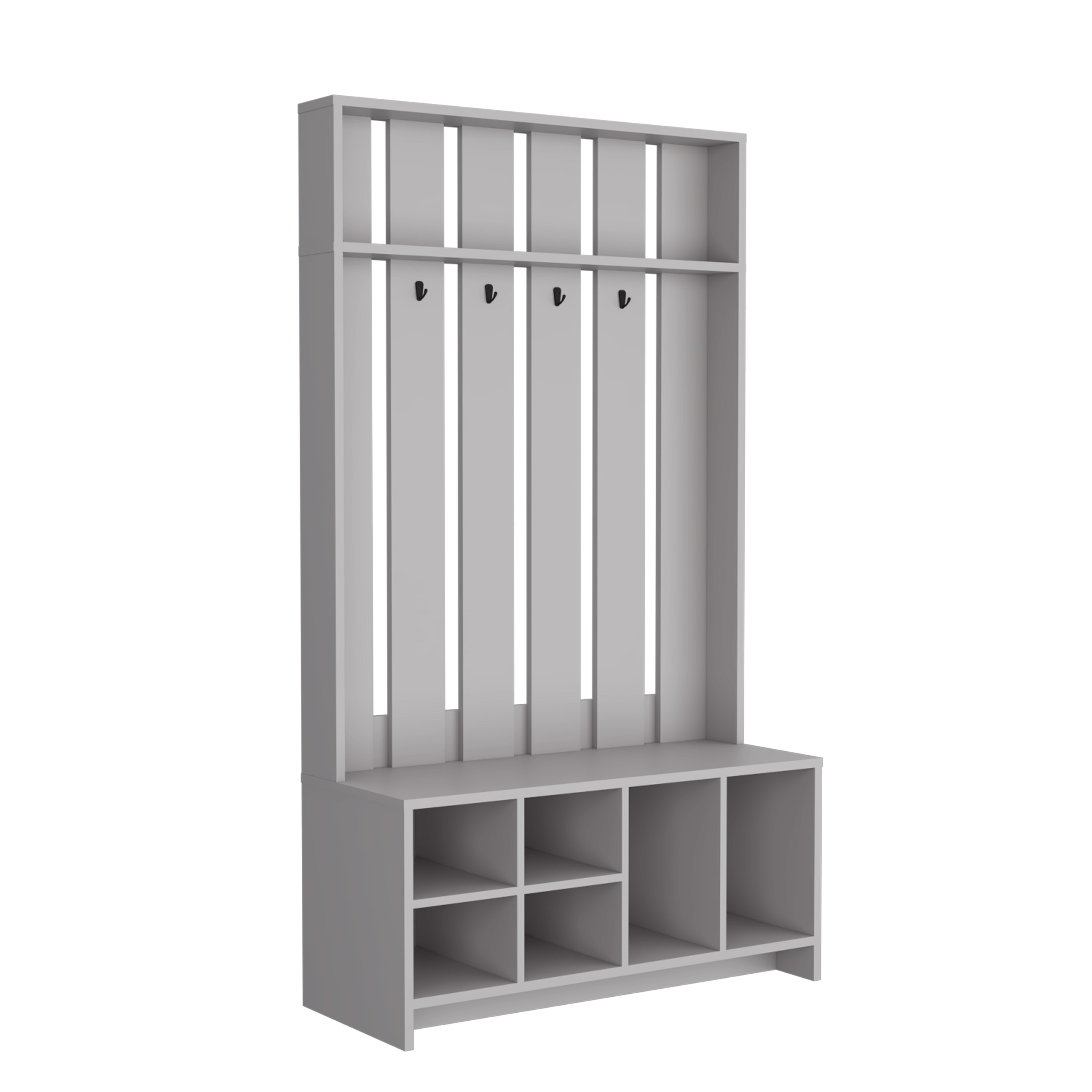 Flynama SHS00273 Modern 38.1-in Smoke Grey Wood Hall Tree