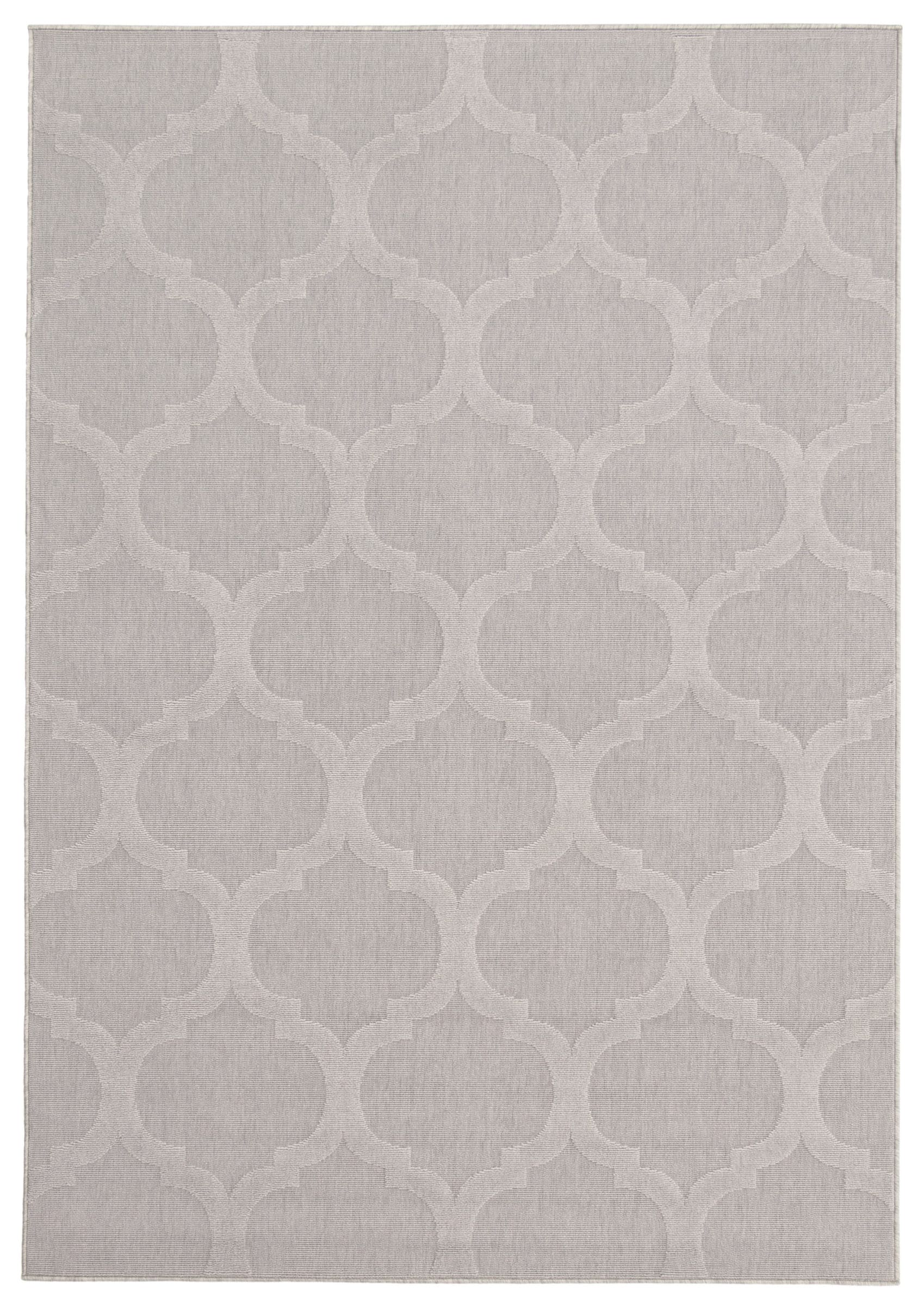 ECARPETGALLERY 351370 Cambridge 5 x 8 (ft) Polypropylene Gray Rectangular Indoor/Outdoor Trellis Area rug