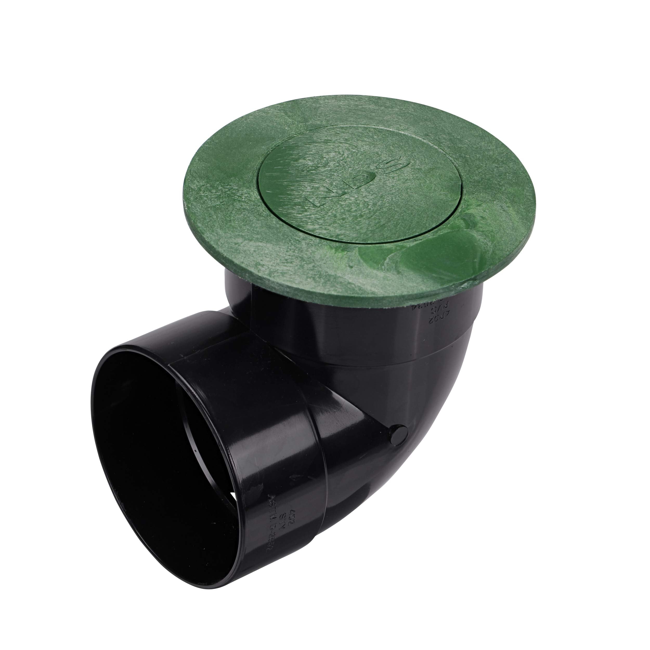 NDS  422G Pop-Up Drainage Emitter with Elbow fits 4-Inch Sewer and Drain Pipe Works with Drainage Systems Including Catch Basins Green