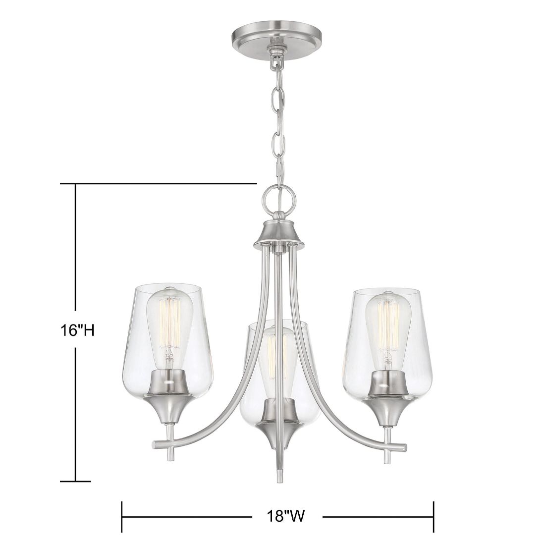 3-Light Satin Nickel Traditional Dry Rated Chandelier at Lowes.com