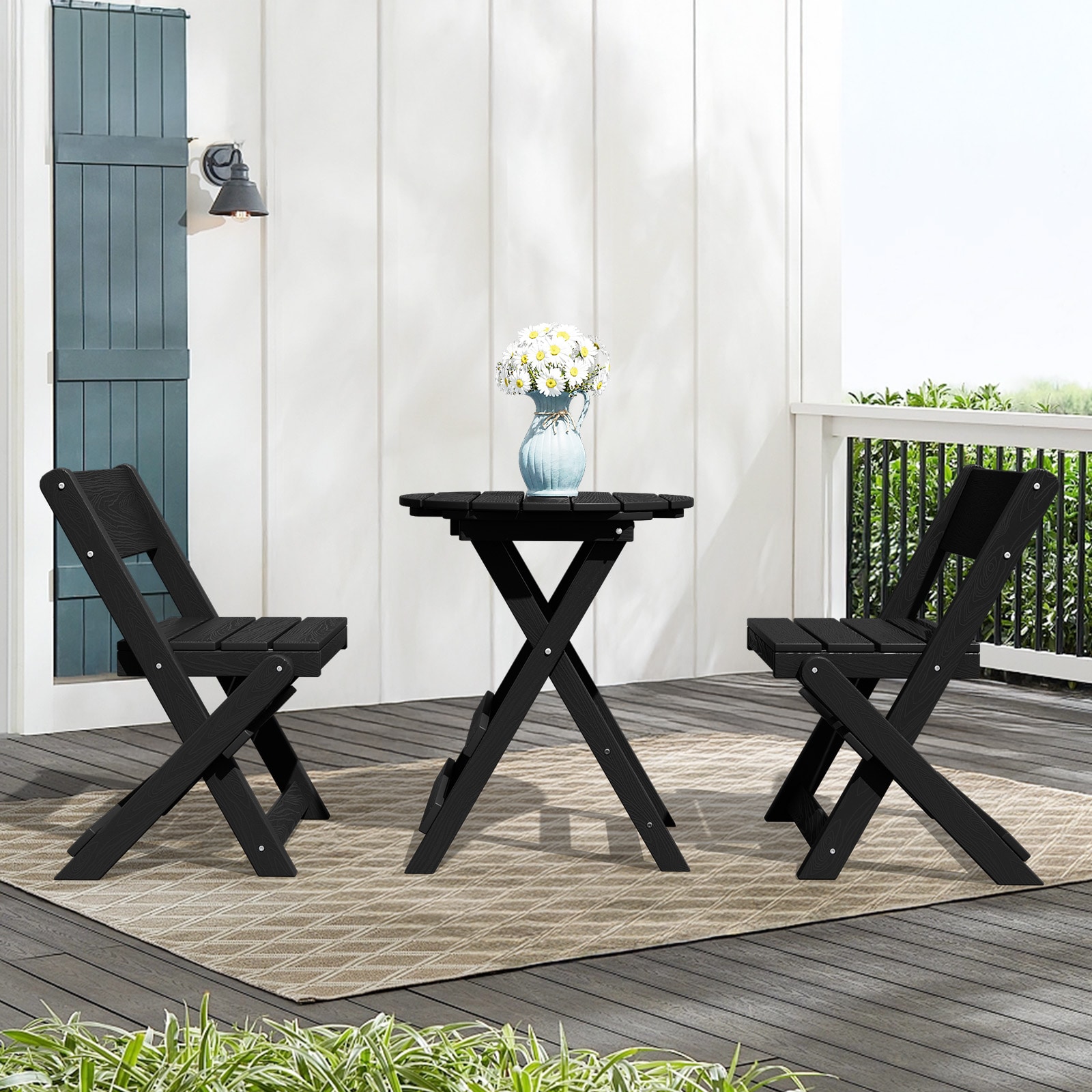 VOUA 3XJGT-BK 3 -Piece Patio Conversation Set