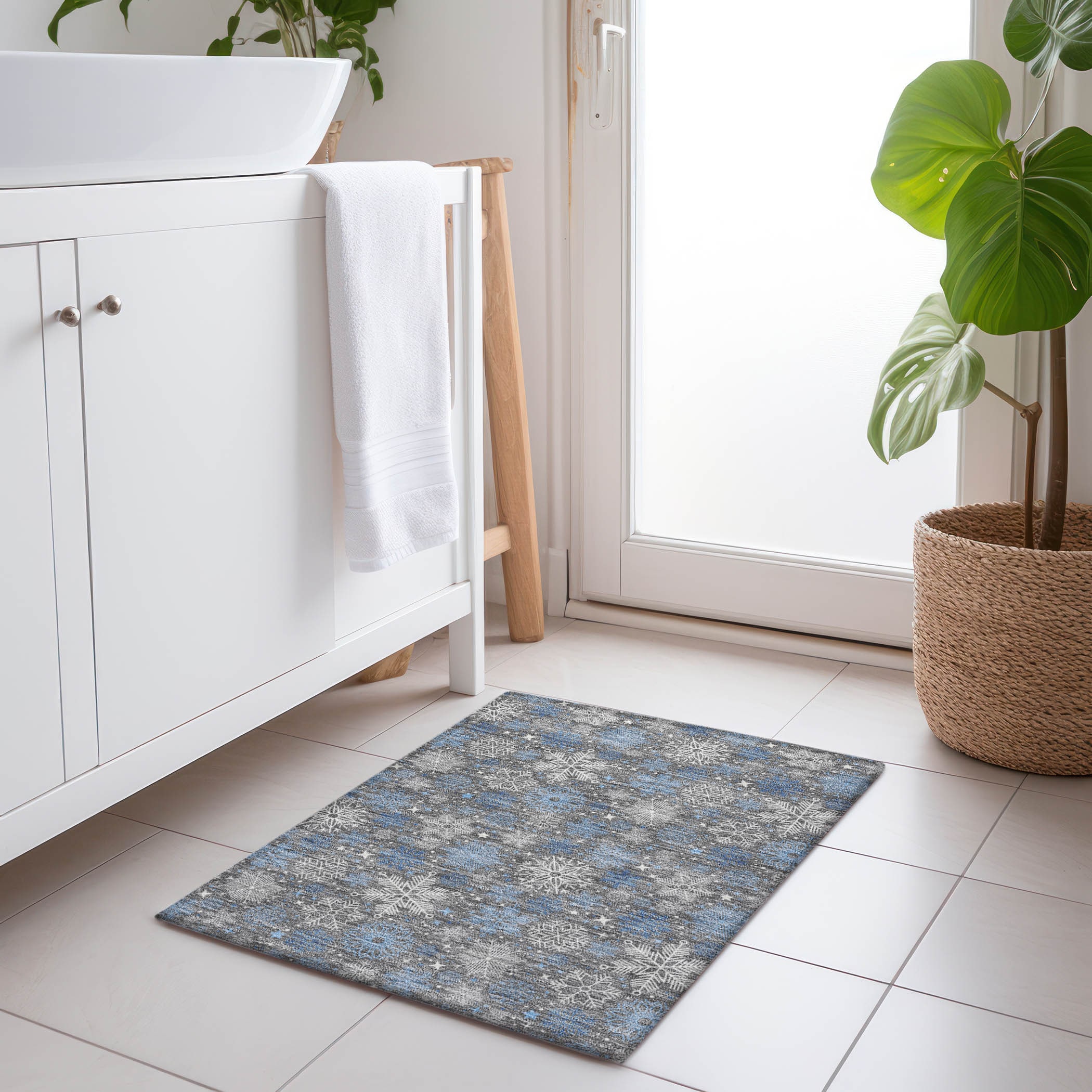 Addison Rugs ACN1823GY20X30 Chantille ACN1823GY 1 x 2 (ft) Loomed Polyester Gray Rectangular Indoor/Outdoor Machine washable Area rug
