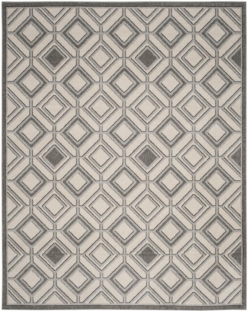 Safavieh AMT433E-8 Dunany 8 x 10 (ft) Loomed Polypropylene Ivory/Light Gray Rectangular Indoor/Outdoor Geometric Area rug