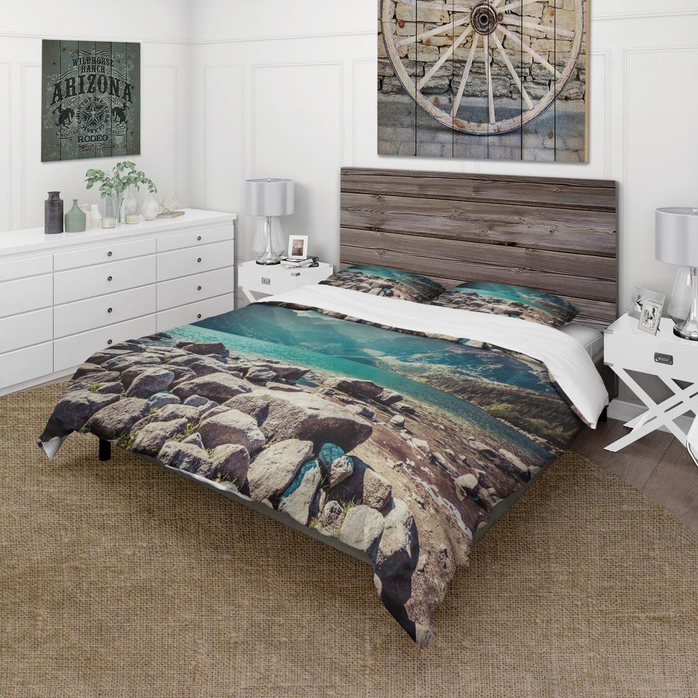 Designart BED17849-Q 3 -Piece Brown Queen Duvet cover Set